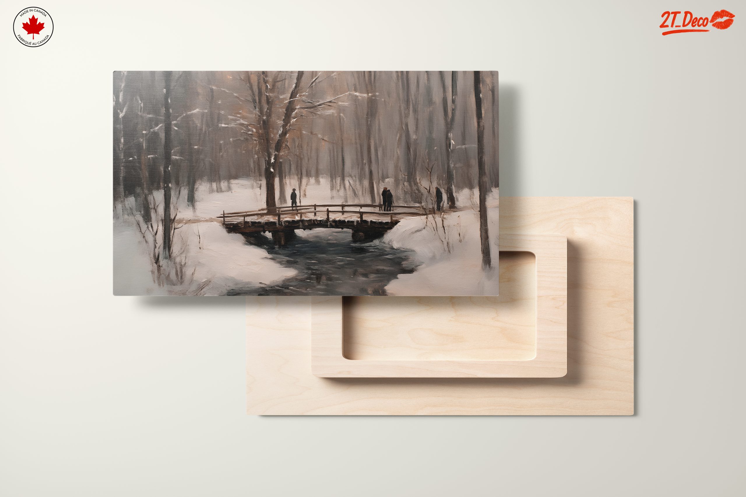 Serene Winter Landscape with Bridge 2 - Image 11