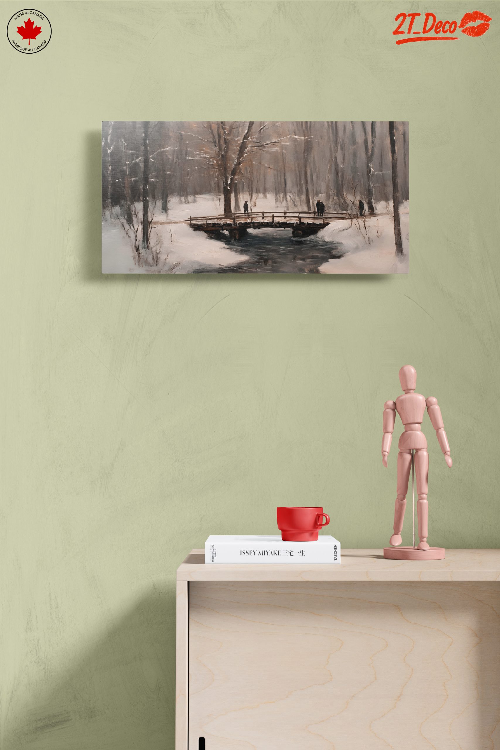 Serene Winter Landscape with Bridge 2 - Image 14