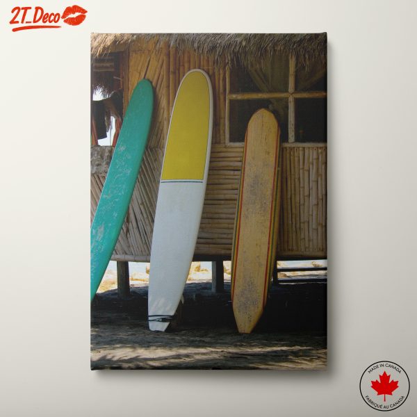 Vibrant Surf Culture Art with Colorful Boards
