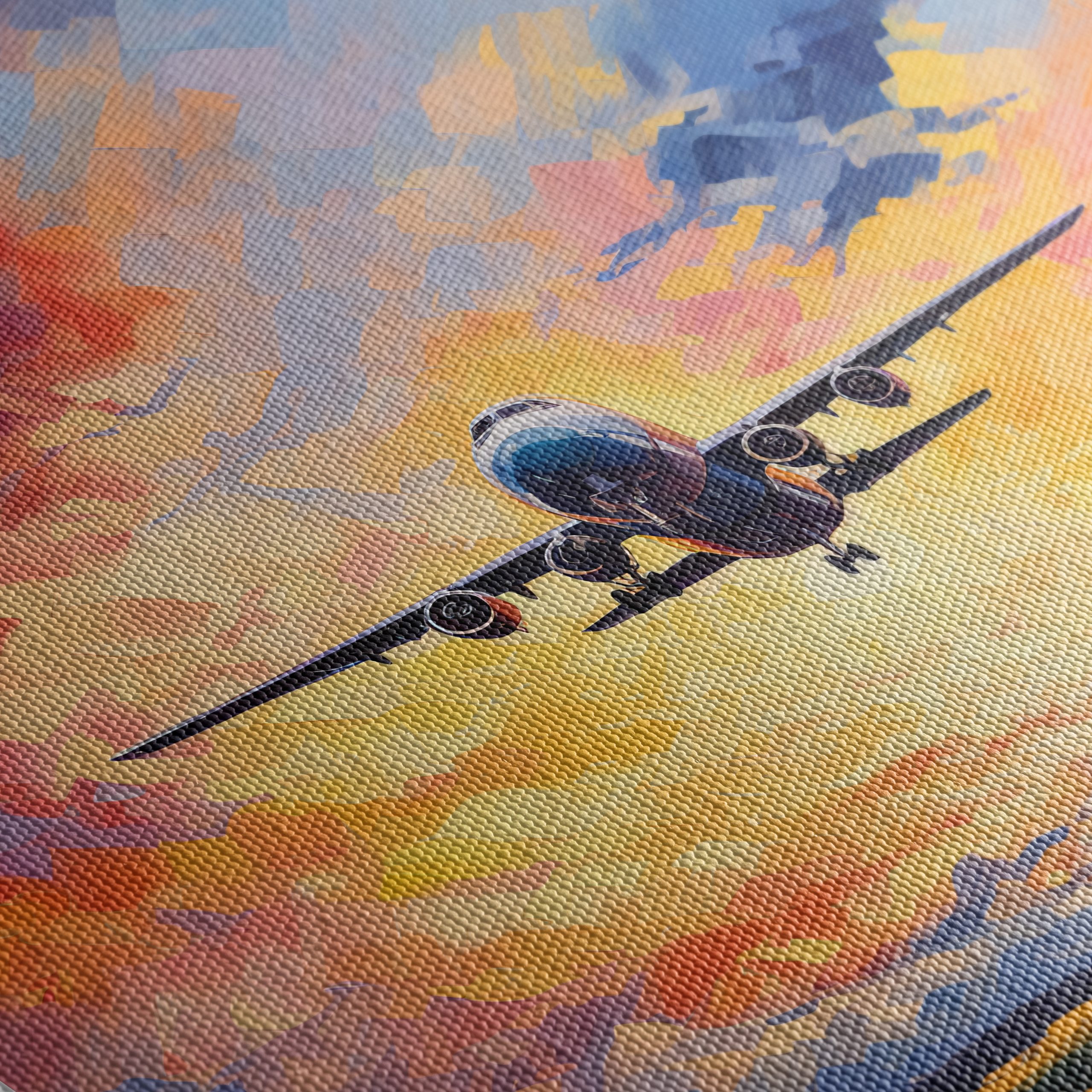 Airplane Flying in Colorful Sunset Sky - Image 5