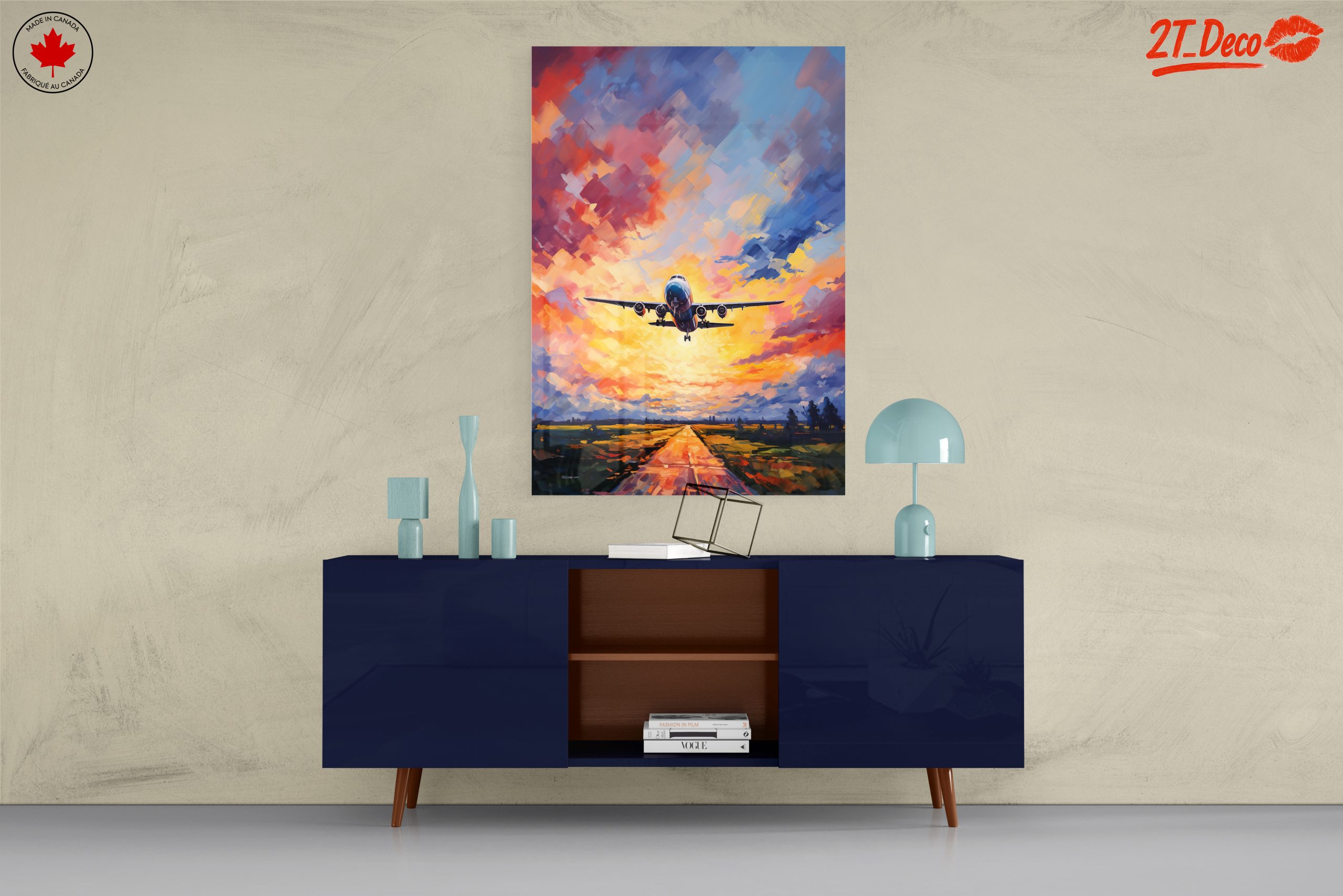 Airplane Flying in Colorful Sunset Sky - Image 8