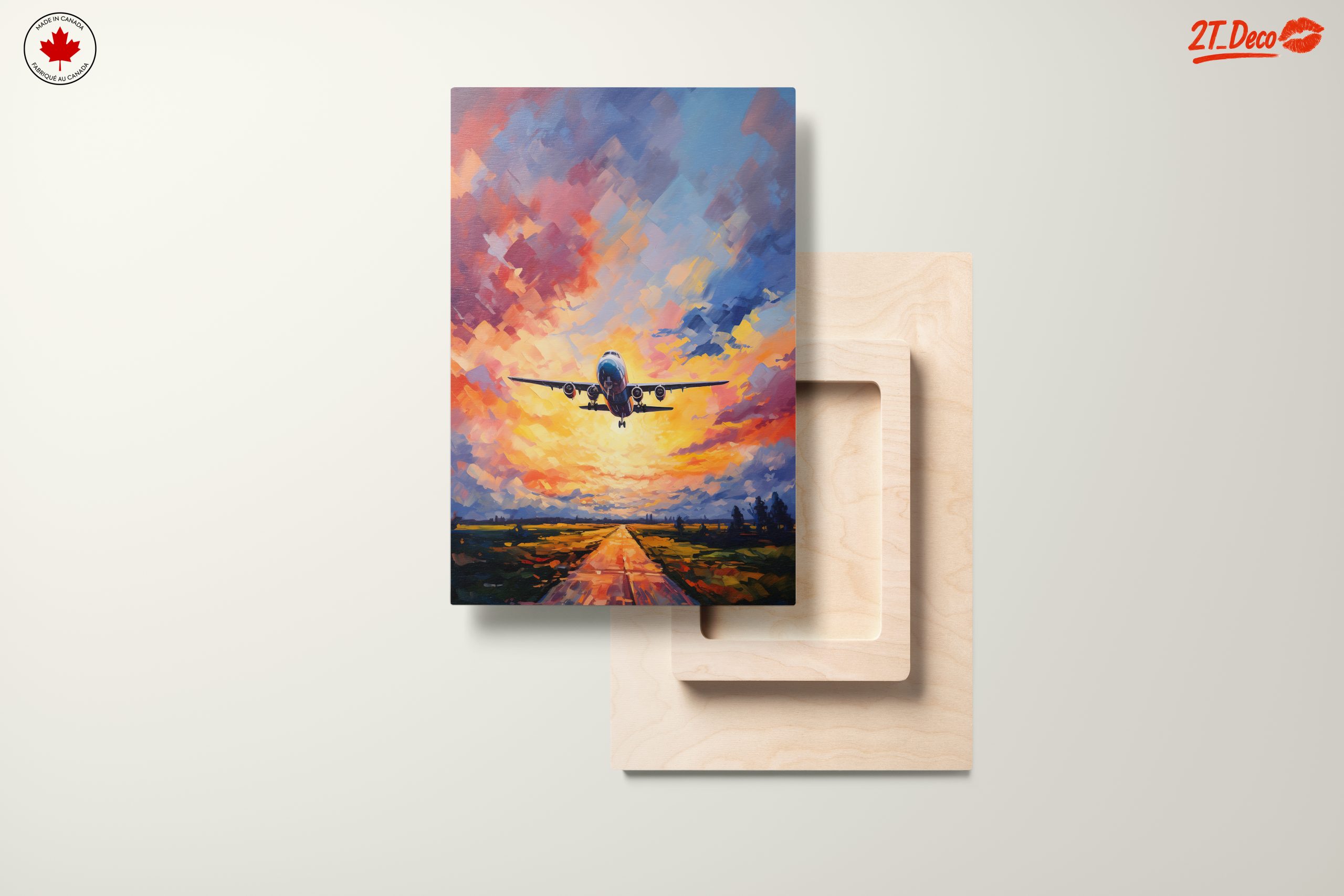 Airplane Flying in Colorful Sunset Sky - Image 11