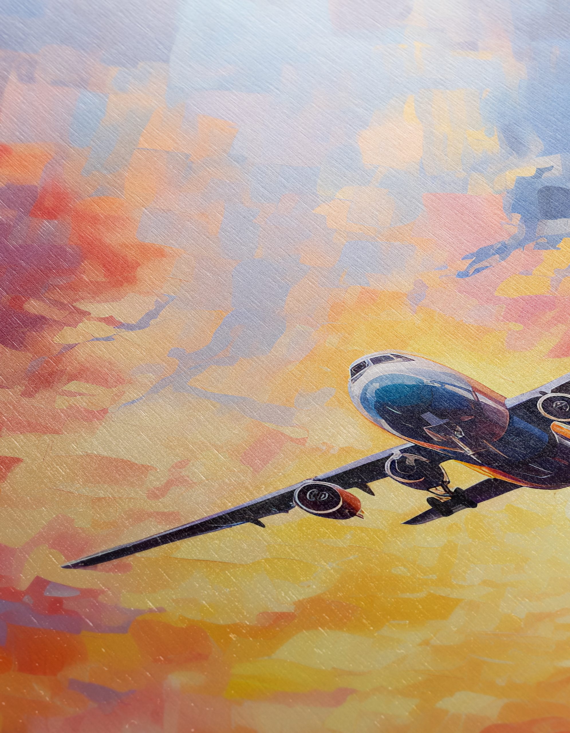 Airplane Flying in Colorful Sunset Sky - Image 12