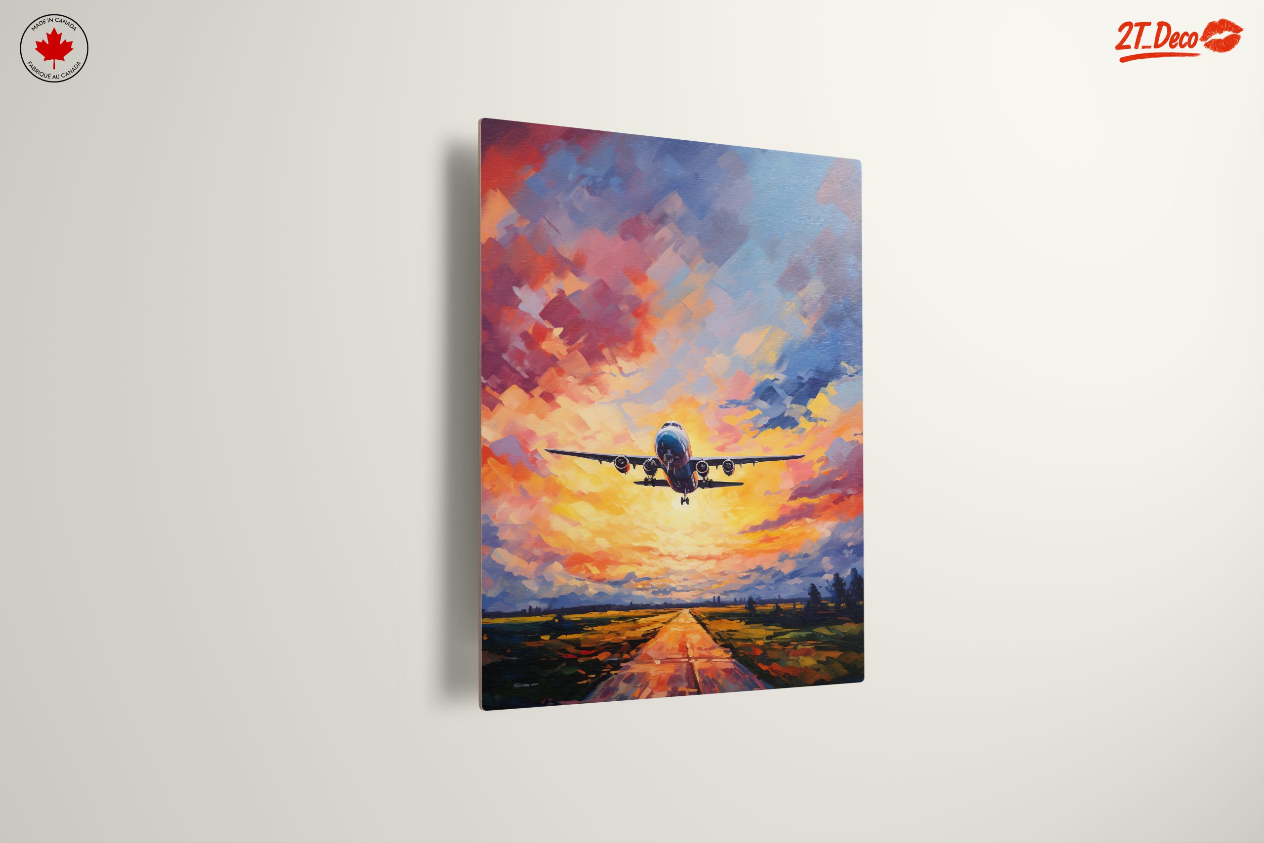Airplane Flying in Colorful Sunset Sky - Image 13