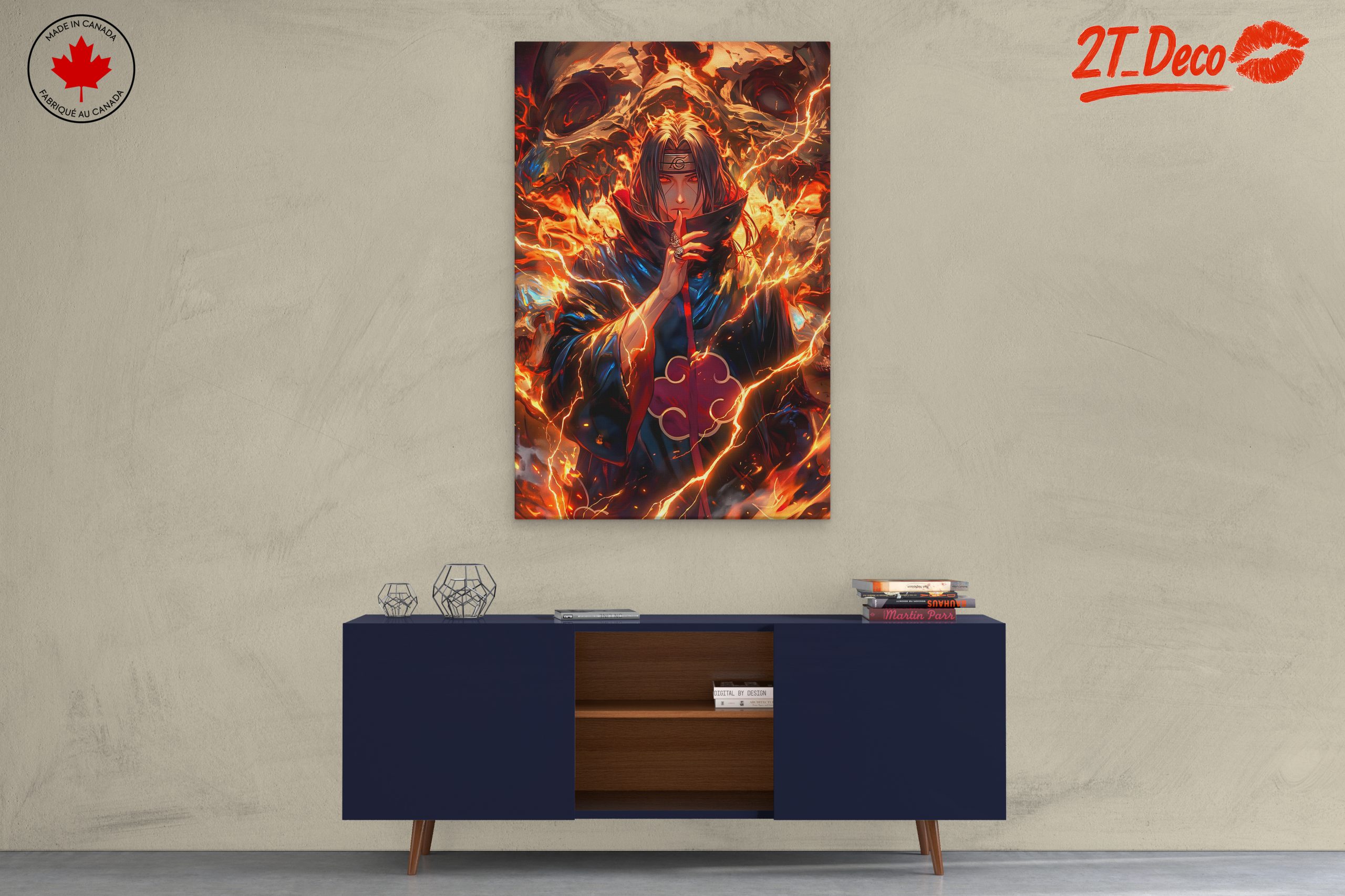 Dynamic Anime Character in Fiery Artwork - Image 3