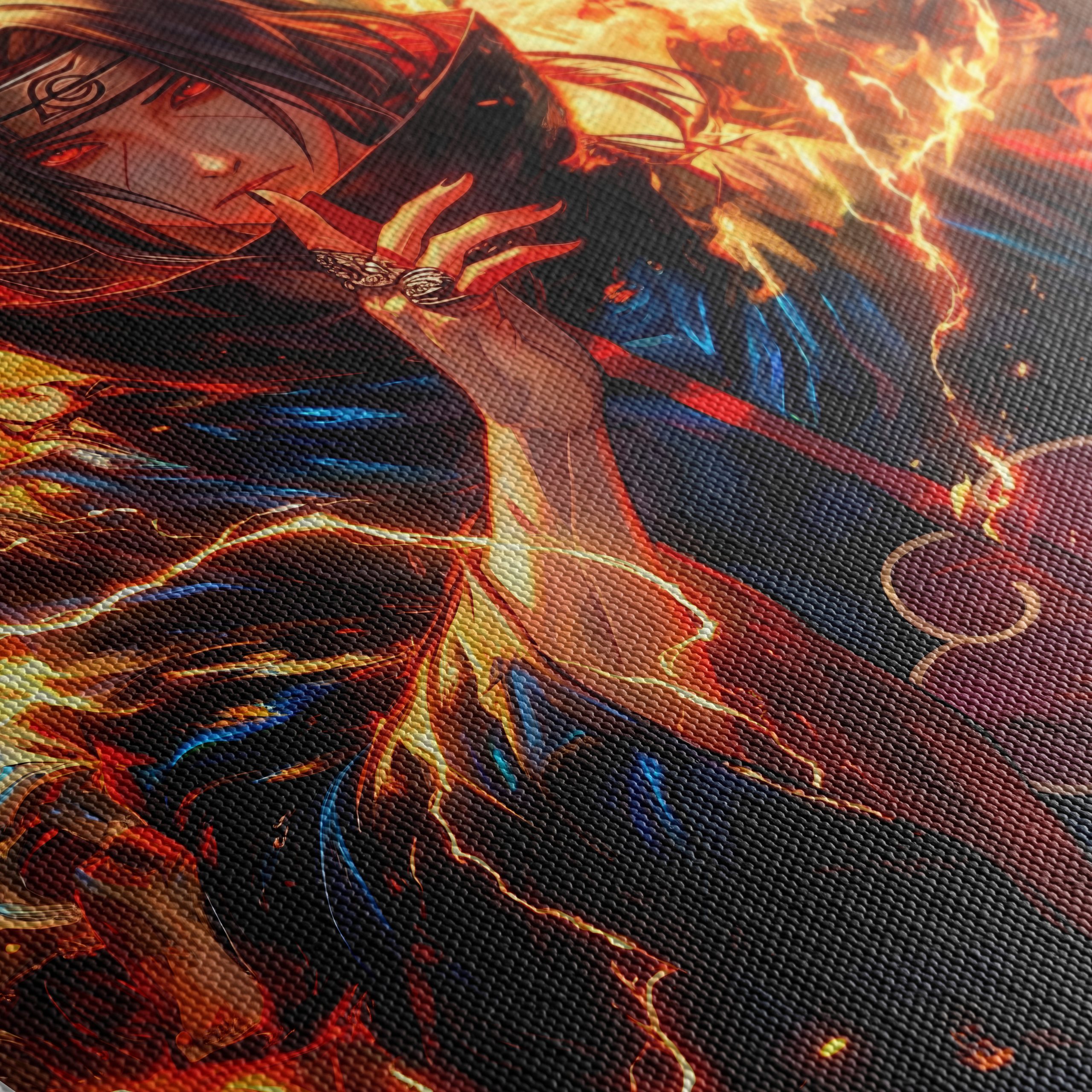 Dynamic Anime Character in Fiery Artwork - Image 5