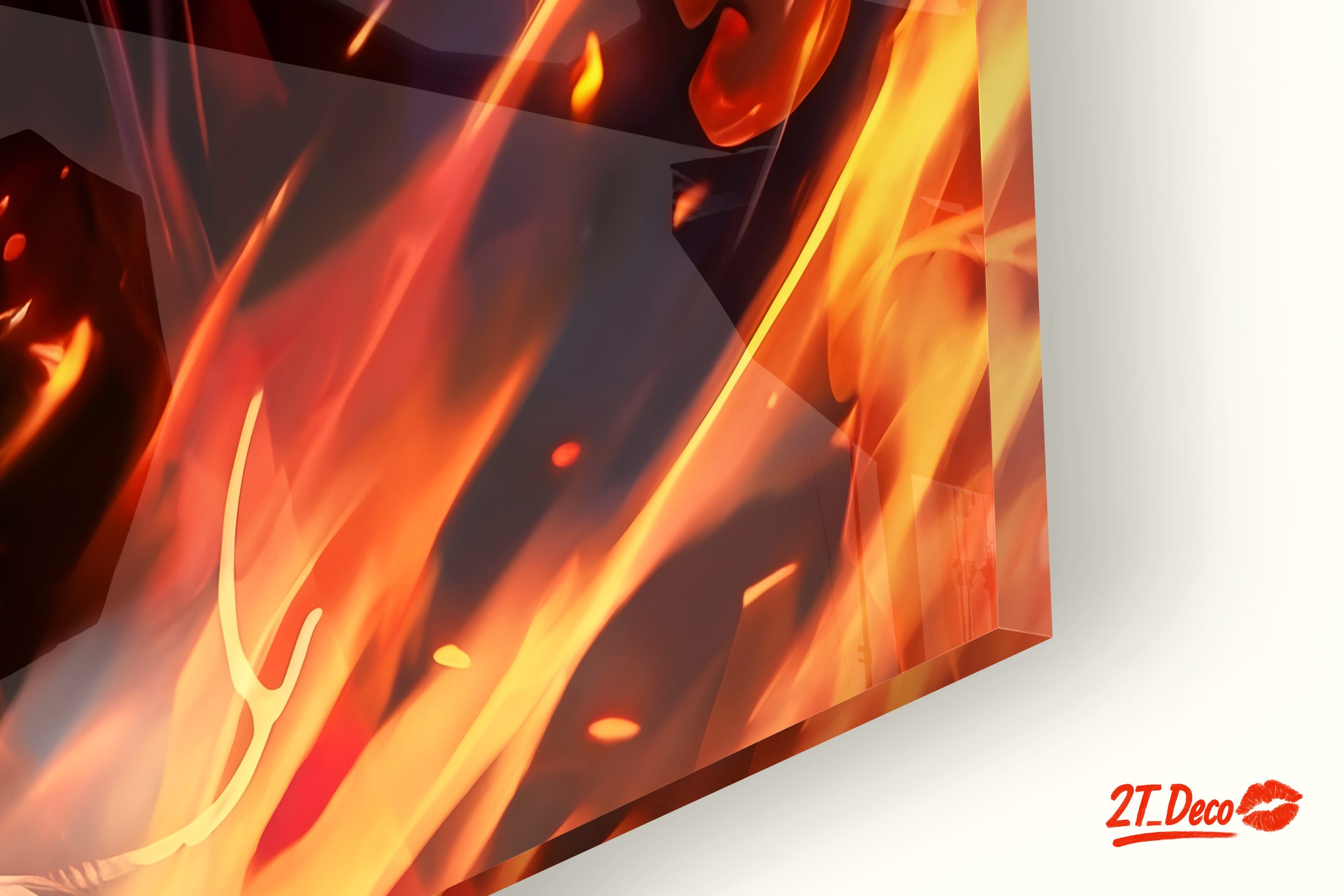 Dynamic Anime Character in Fiery Artwork - Image 9