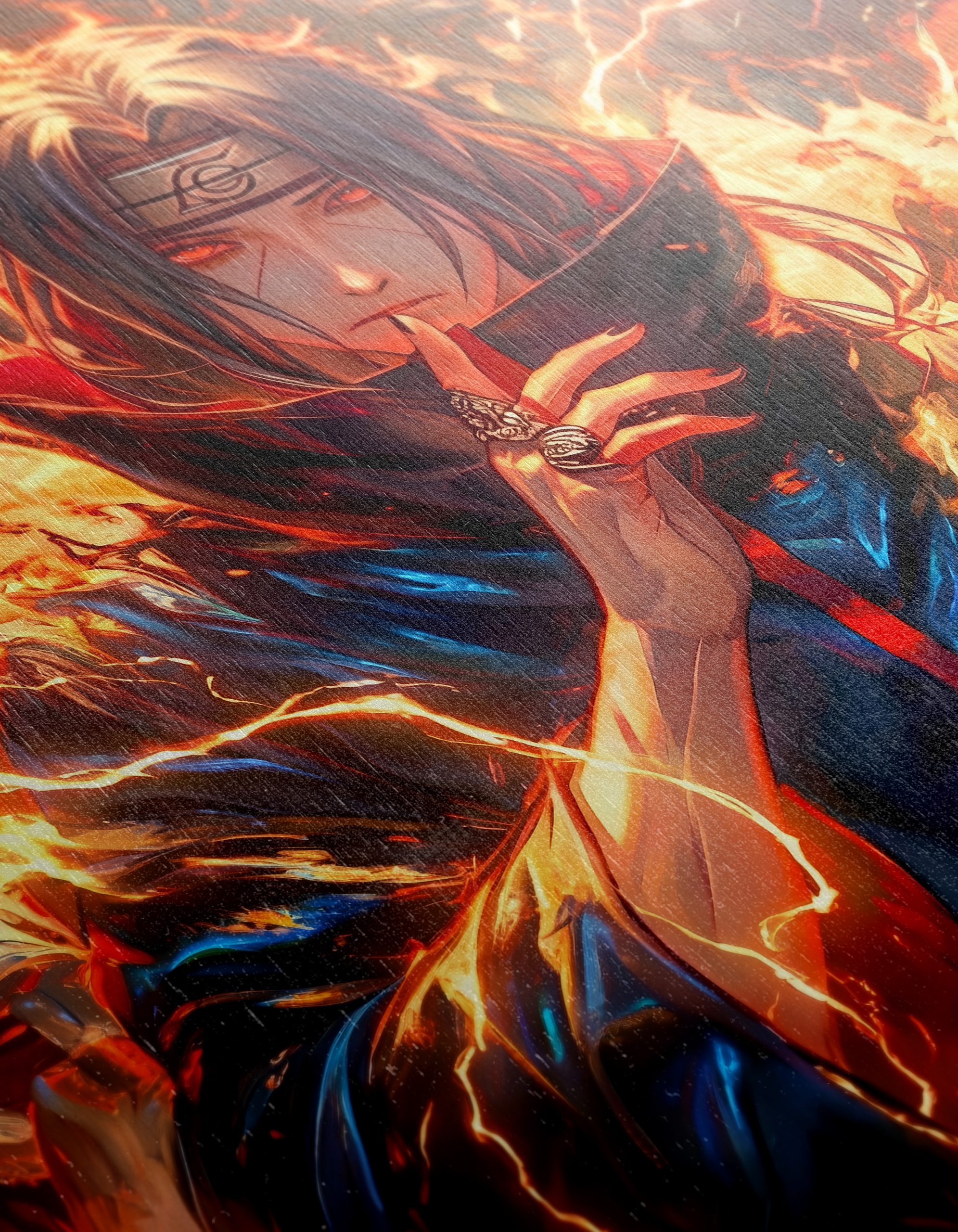 Dynamic Anime Character in Fiery Artwork - Image 12