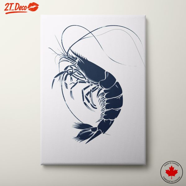 Stylized Shrimp Abstract Marine Life Art