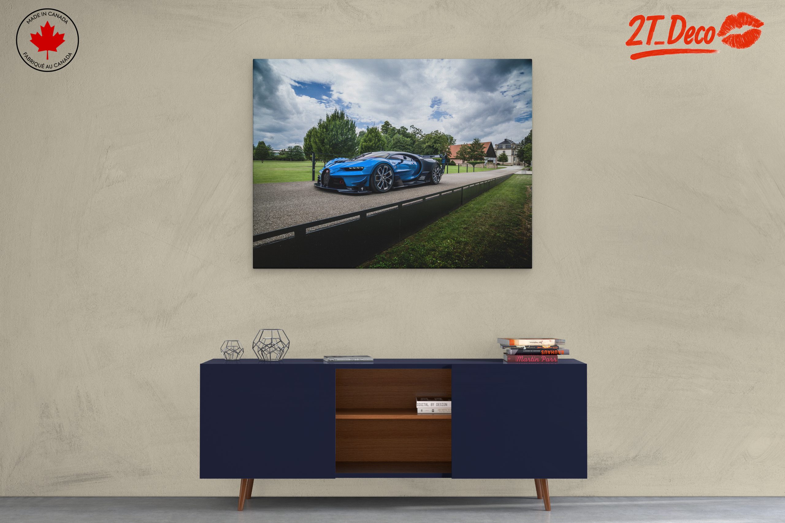 Sleek Blue Classic Sports Car - Image 3