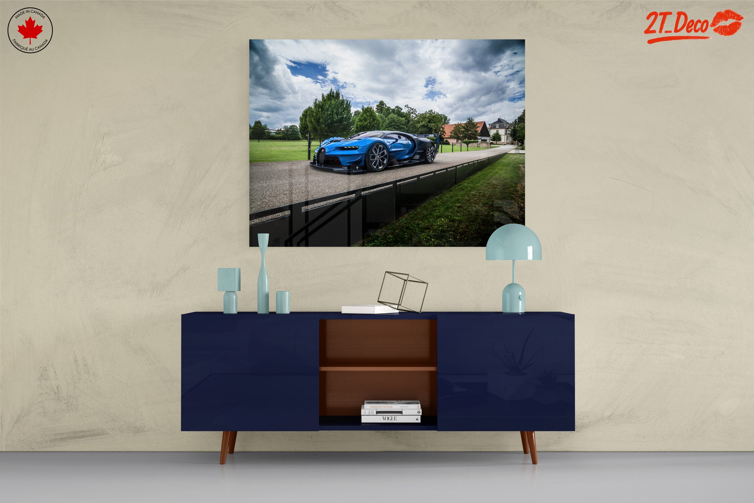 Sleek Blue Classic Sports Car - Image 8