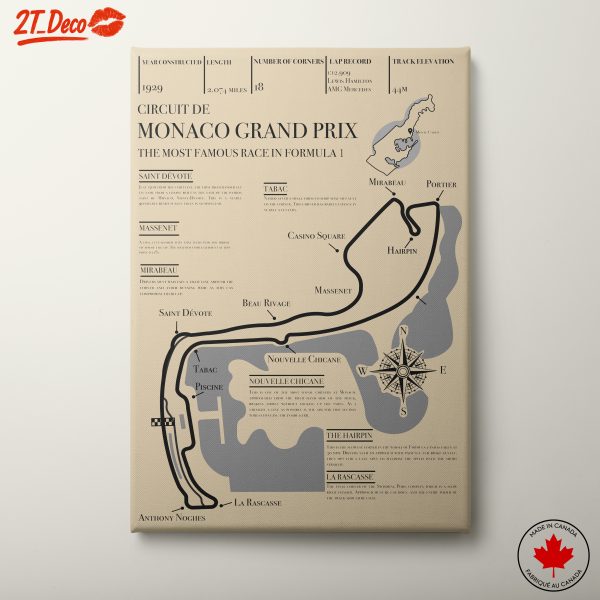 Monaco Grand Prix Circuit Map Art