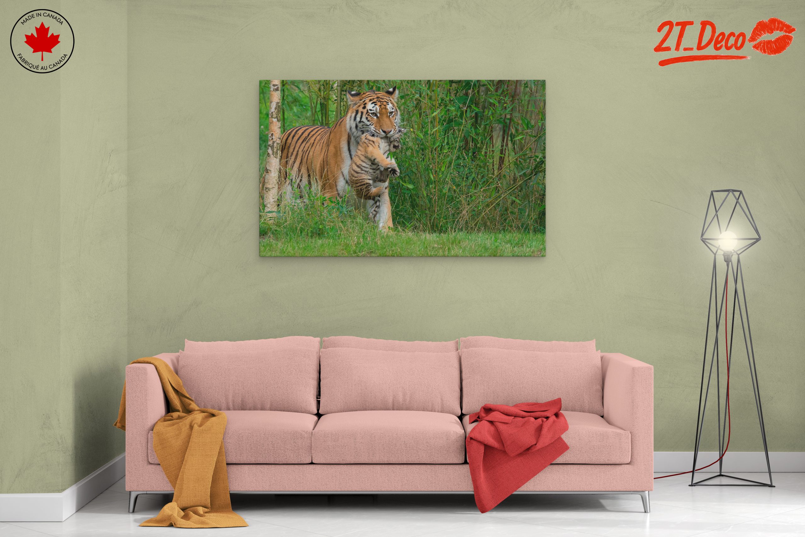 Mother Tiger with Cub in Lush Greenery - Image 2