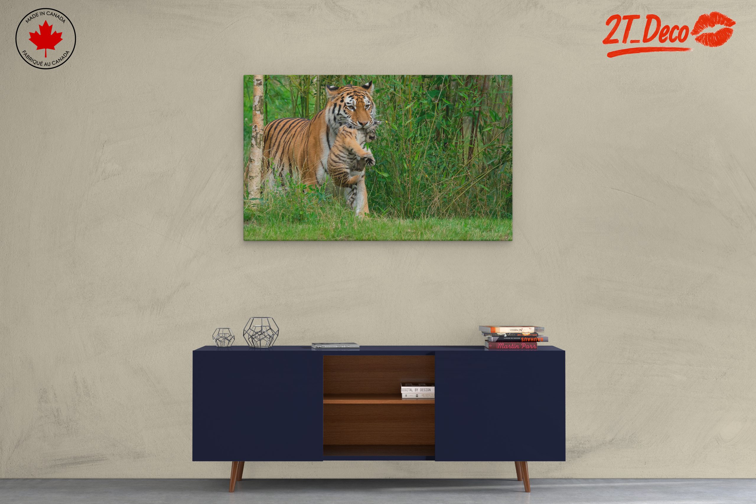 Mother Tiger with Cub in Lush Greenery - Image 3