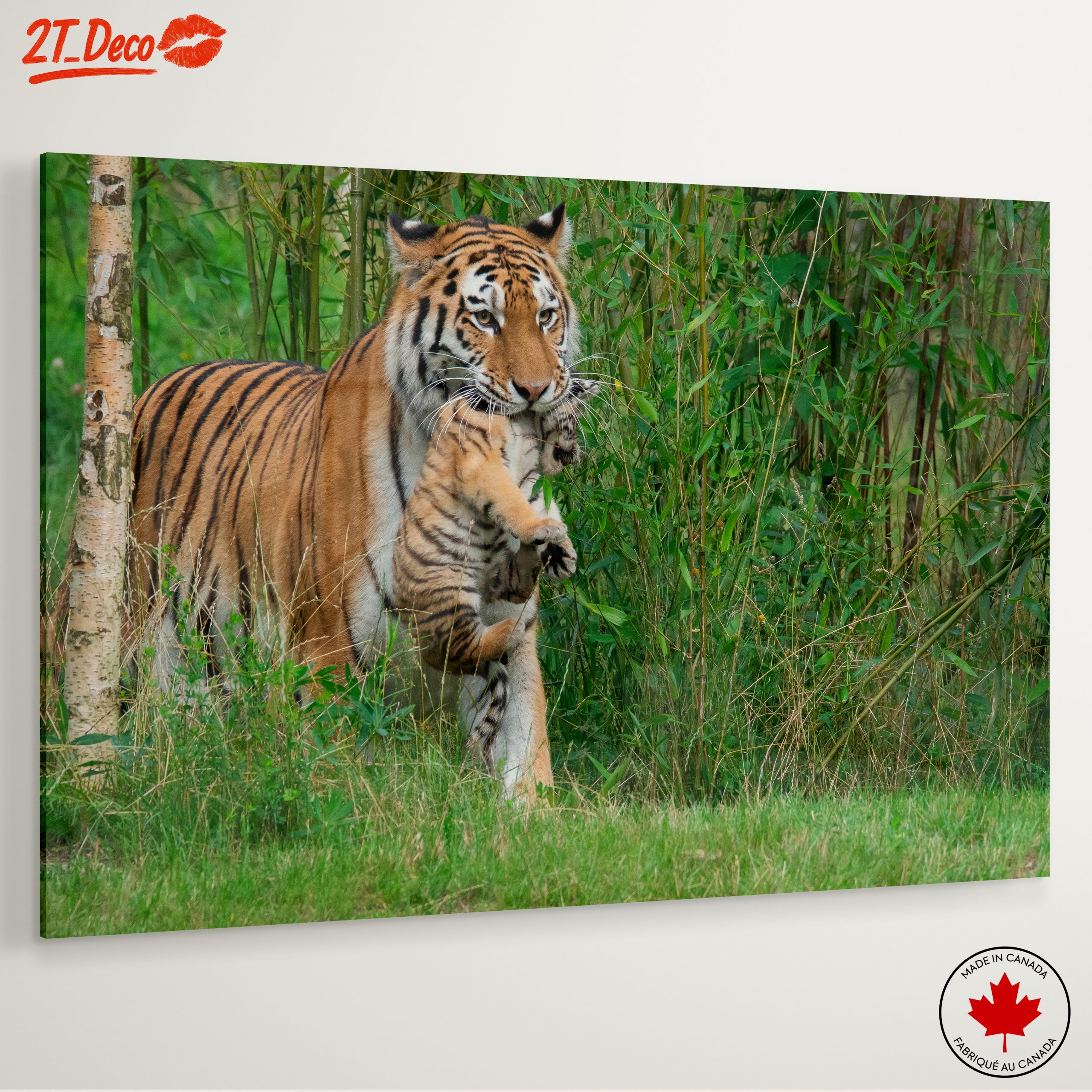 Mother Tiger with Cub in Lush Greenery - Image 6