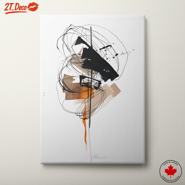 Black and Orange Abstract Composition