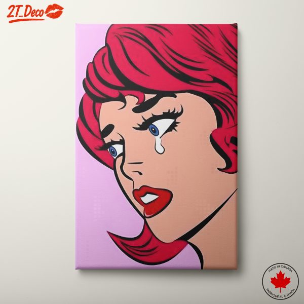 Emotional Pop Art Woman with Tear