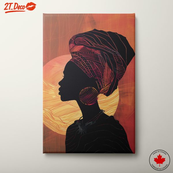 Vibrant Afro Art Silhouette of a Woman