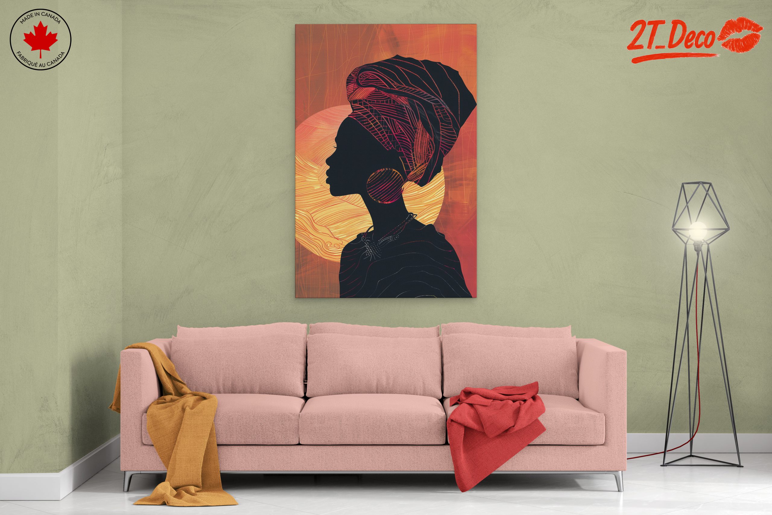 Vibrant Afro Art Silhouette of a Woman - Image 2