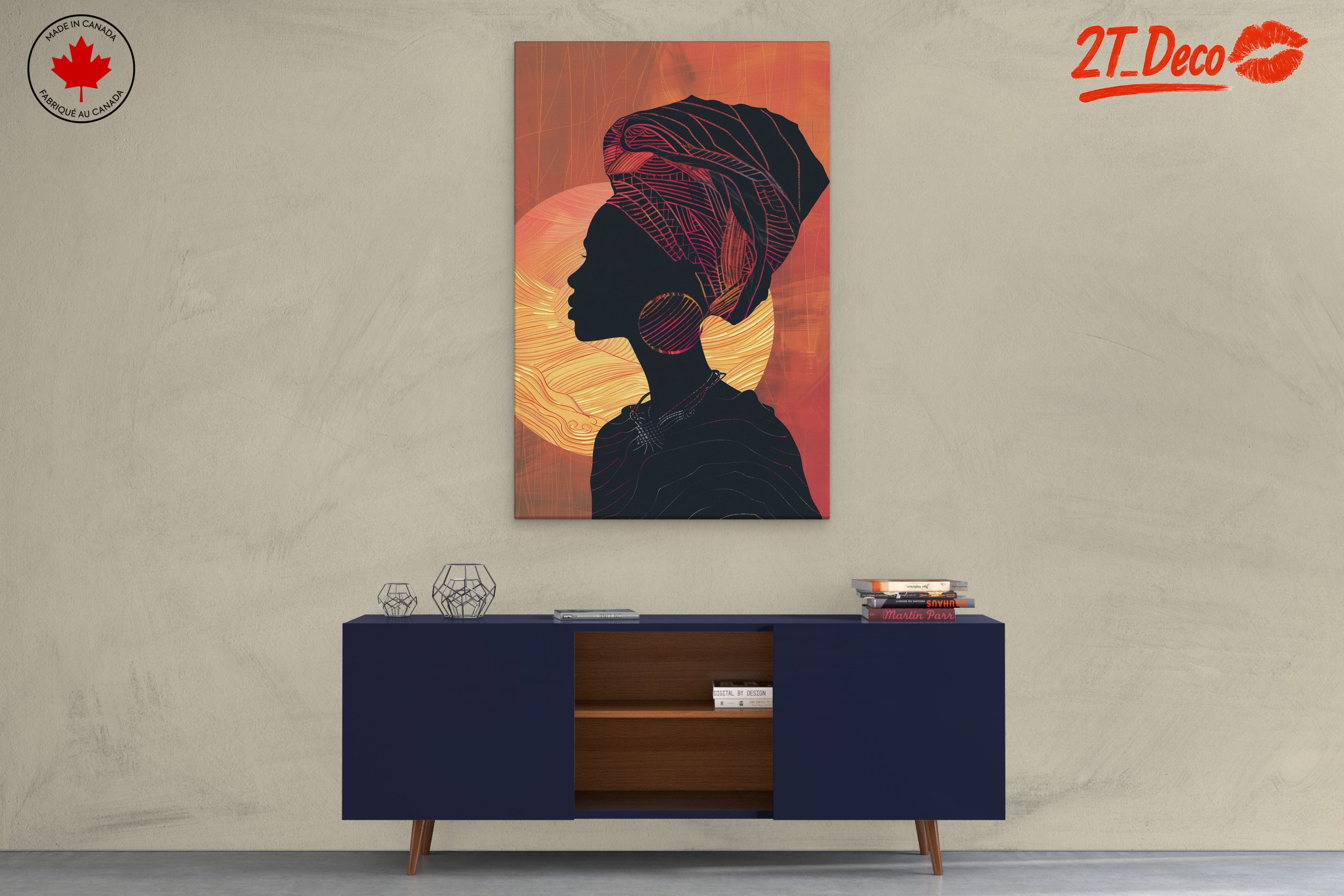 Vibrant Afro Art Silhouette of a Woman - Image 3