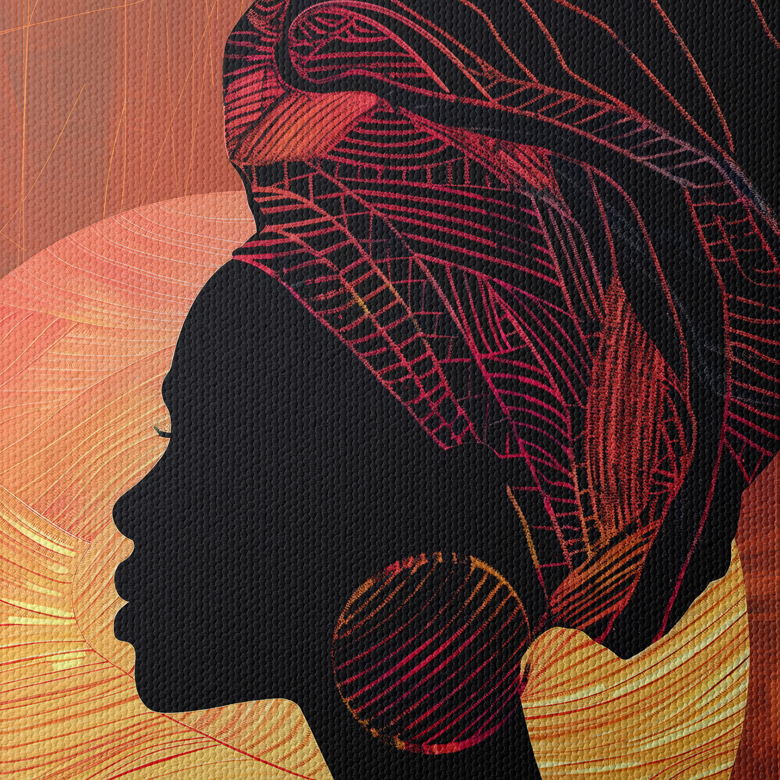 Vibrant Afro Art Silhouette of a Woman - Image 4