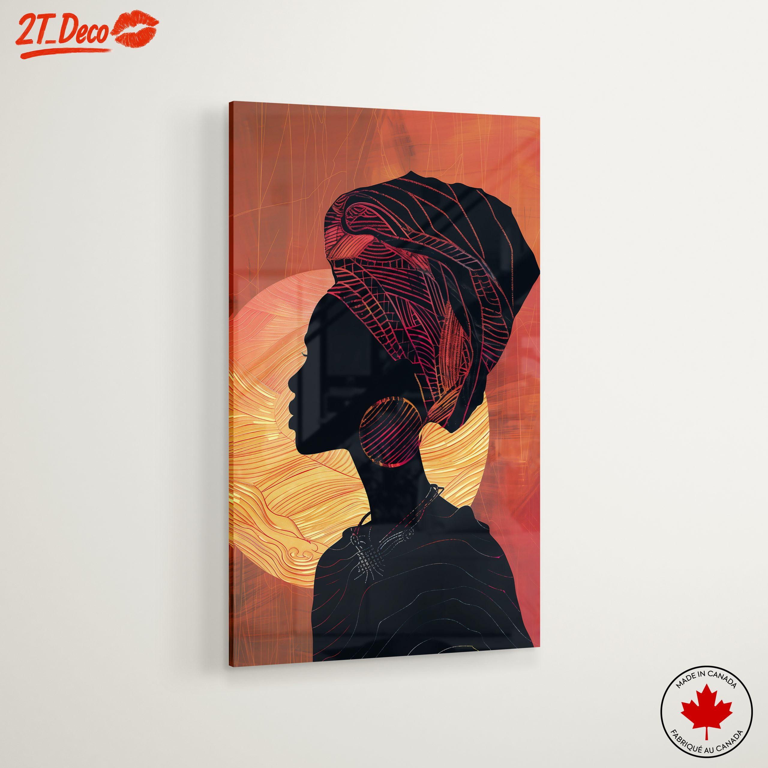 Vibrant Afro Art Silhouette of a Woman - Image 6