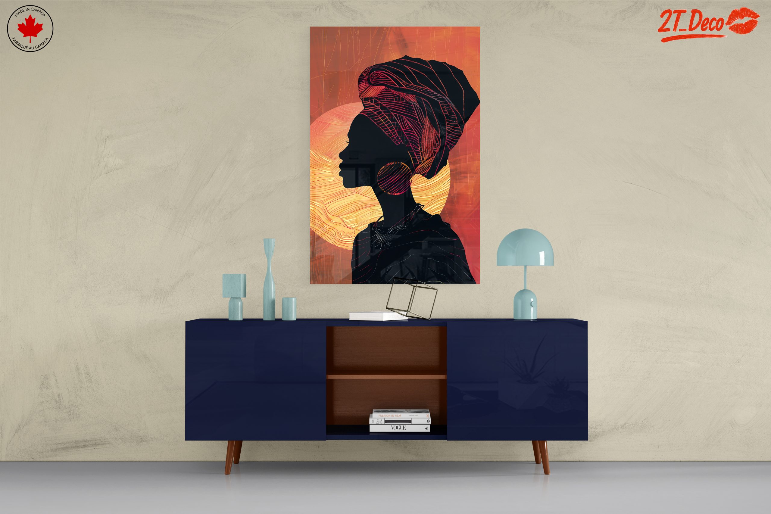 Vibrant Afro Art Silhouette of a Woman - Image 8