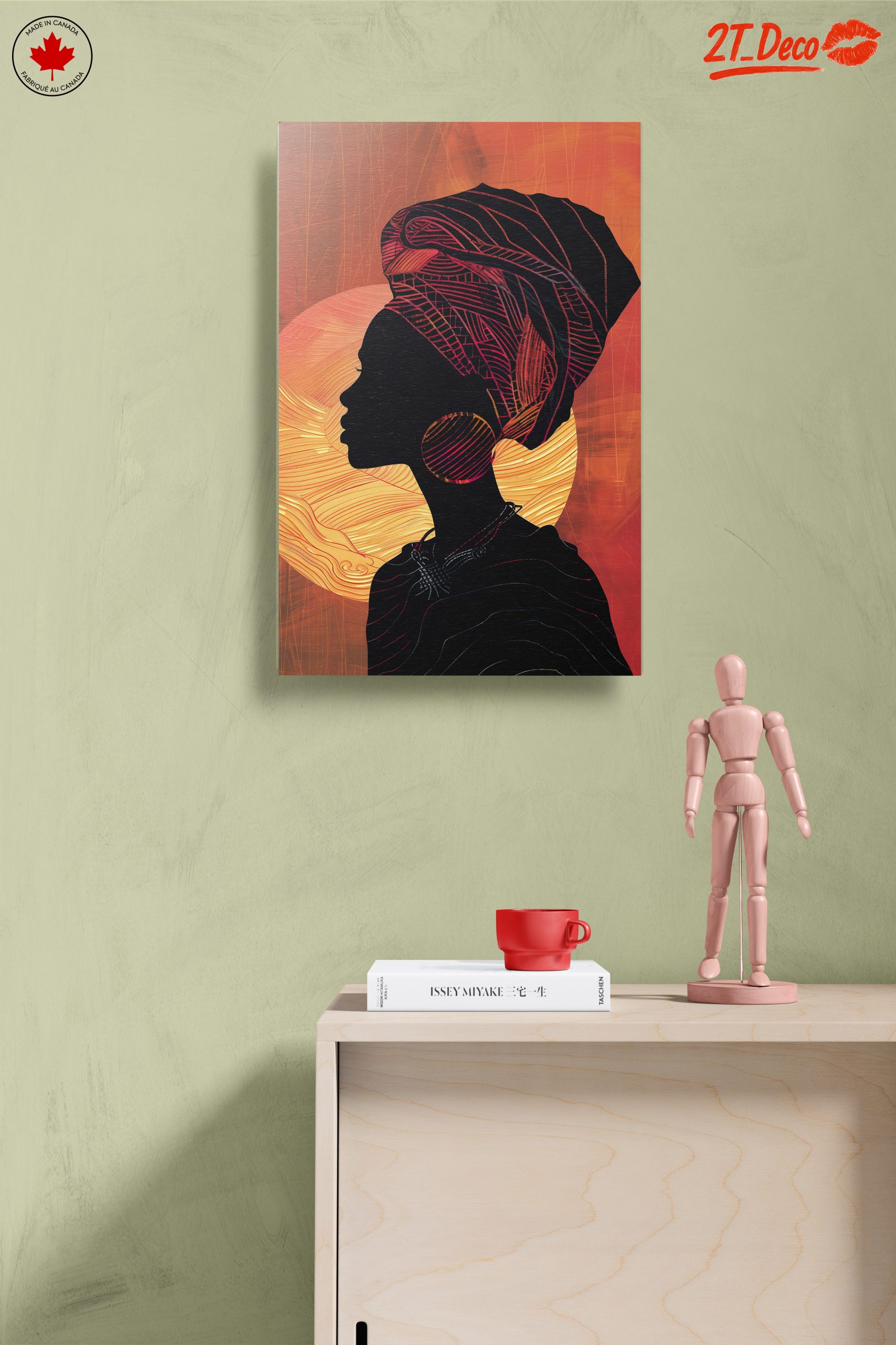 Vibrant Afro Art Silhouette of a Woman - Image 14