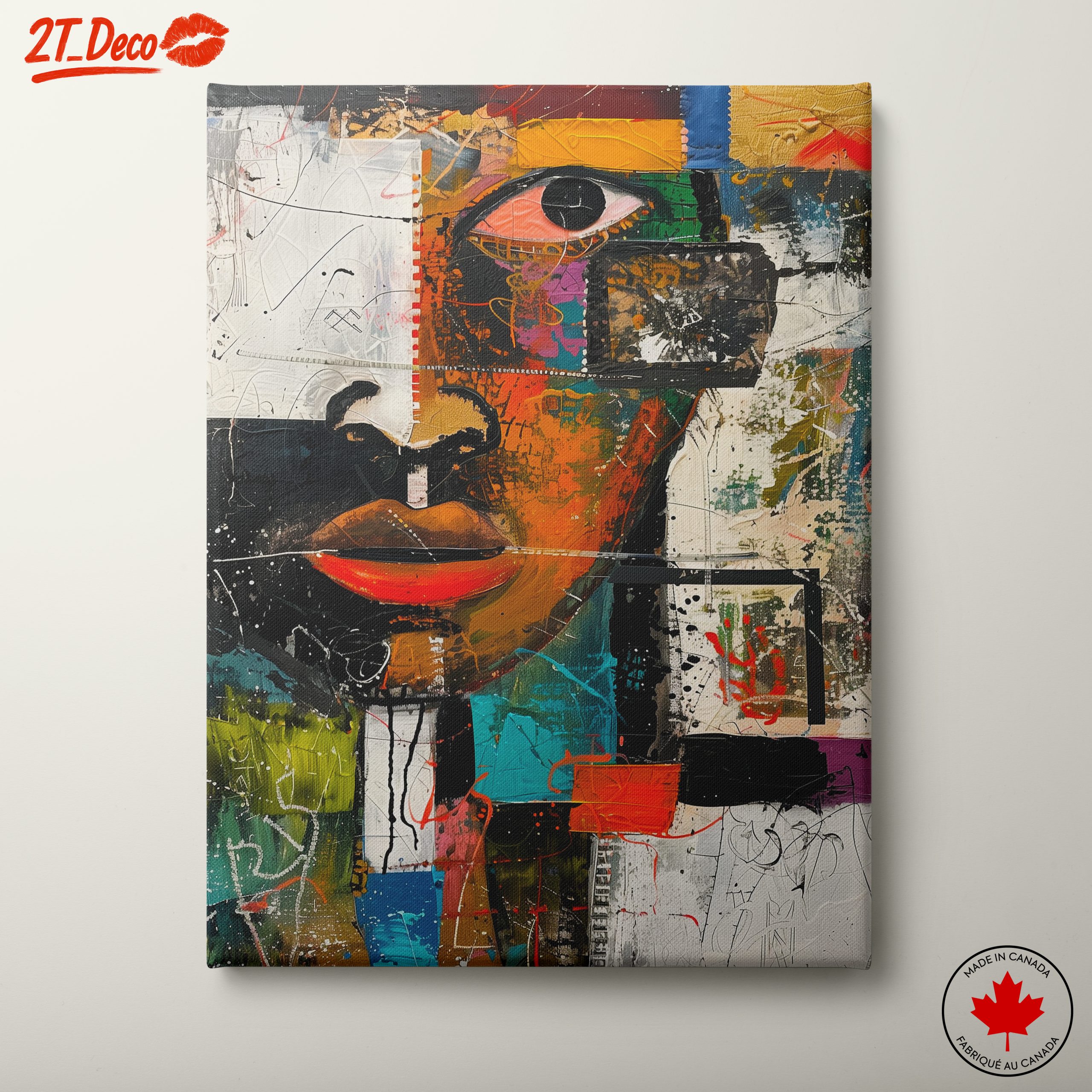 Vibrant Modern Abstract Portrait Art