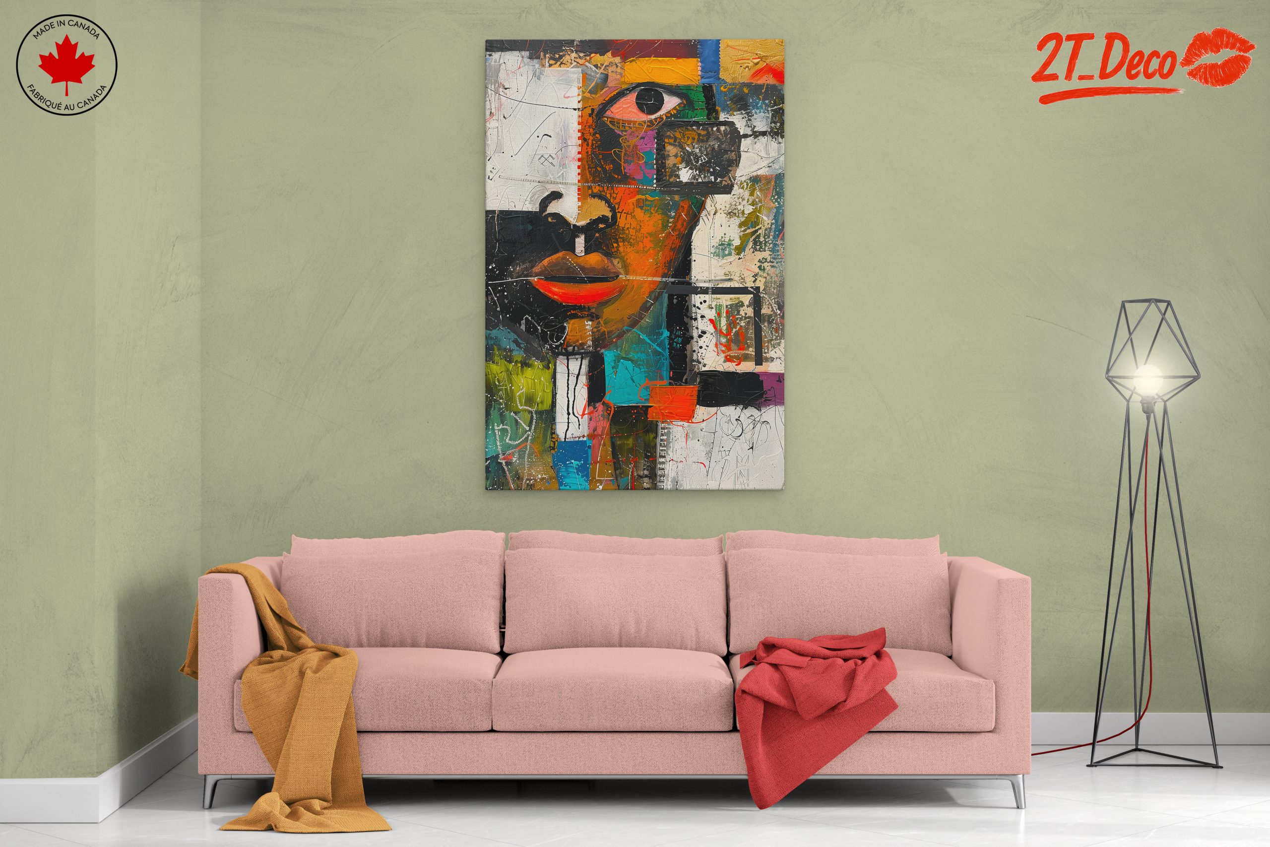Vibrant Modern Abstract Portrait Art - Image 2