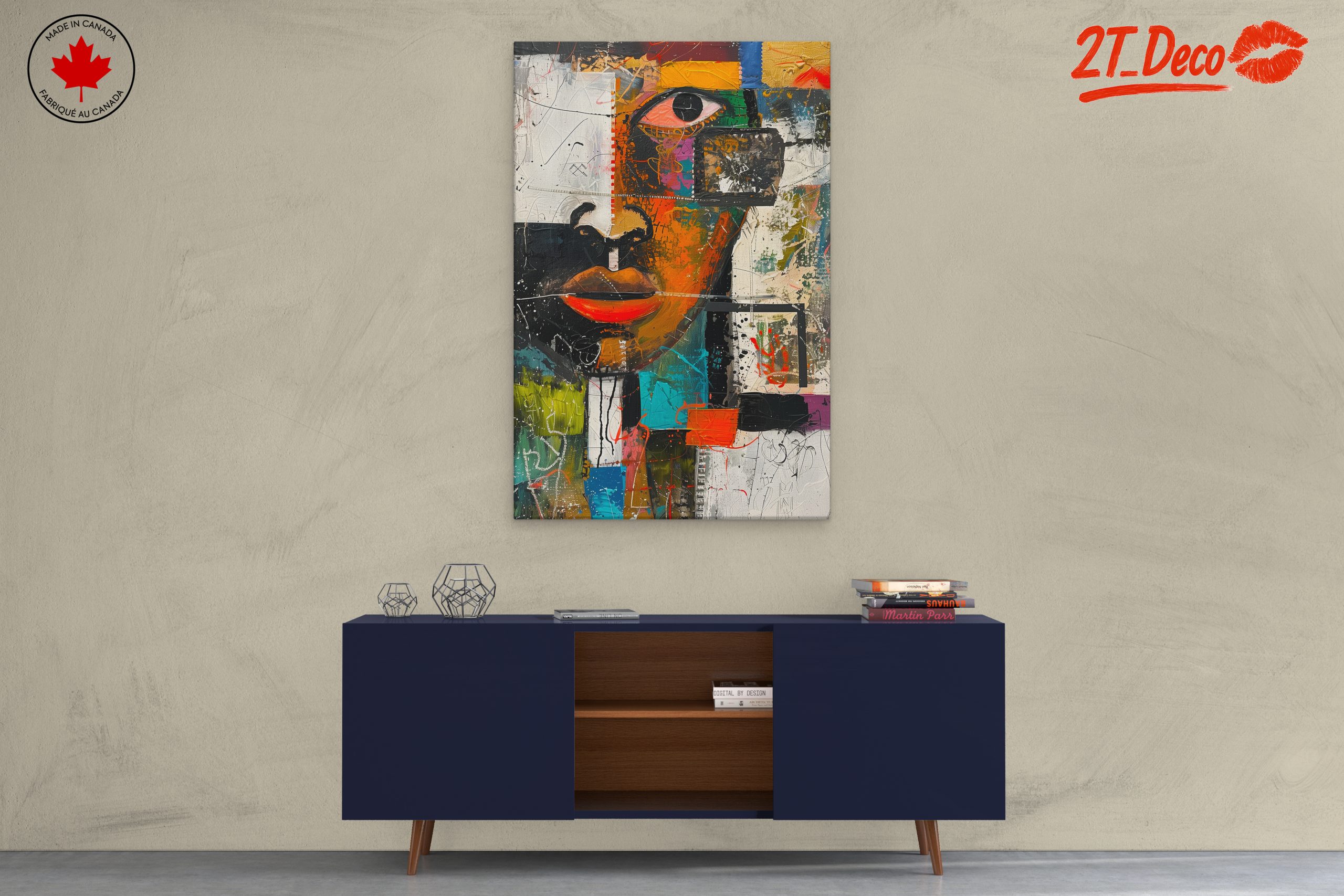 Vibrant Modern Abstract Portrait Art - Image 3