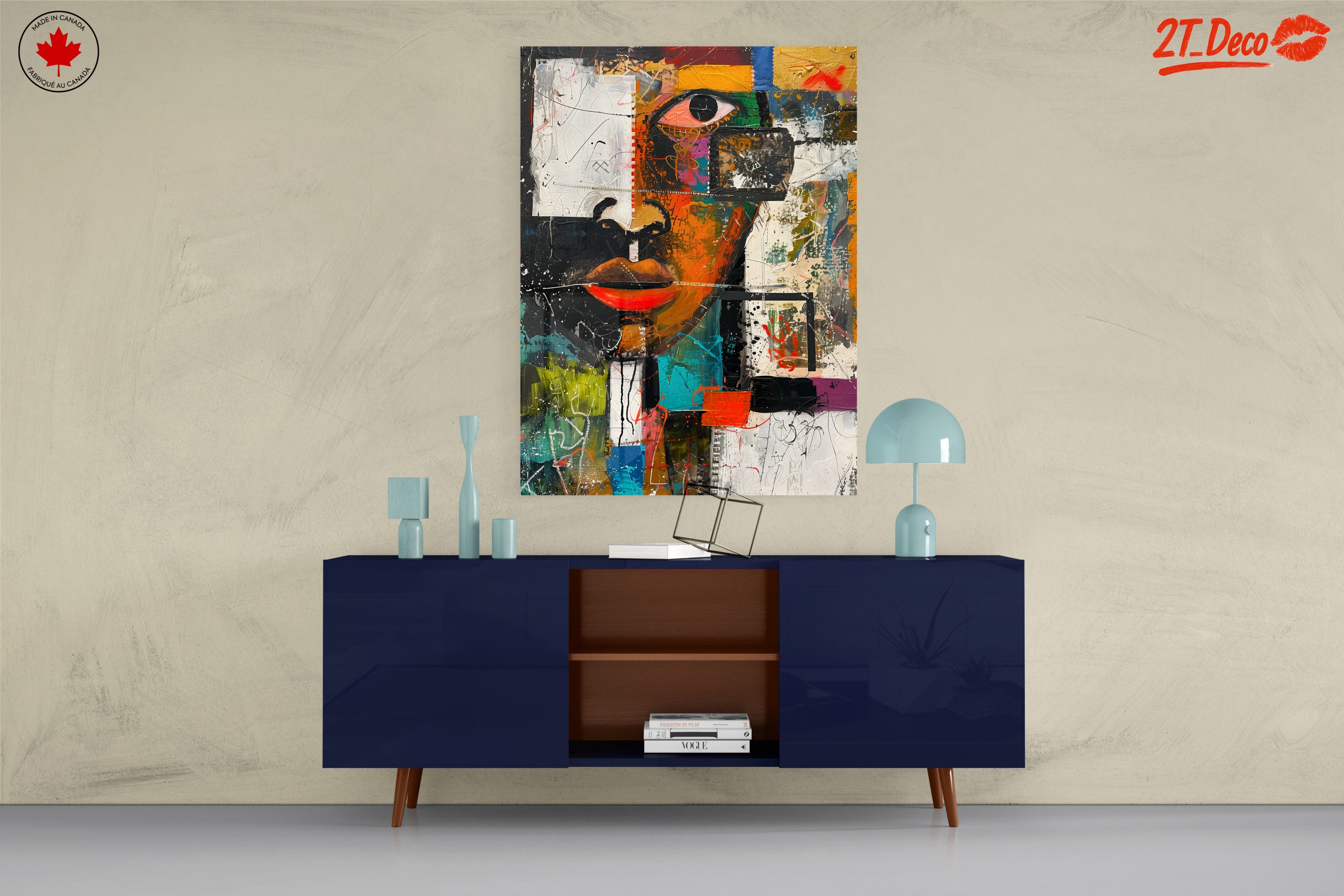 Vibrant Modern Abstract Portrait Art - Image 8