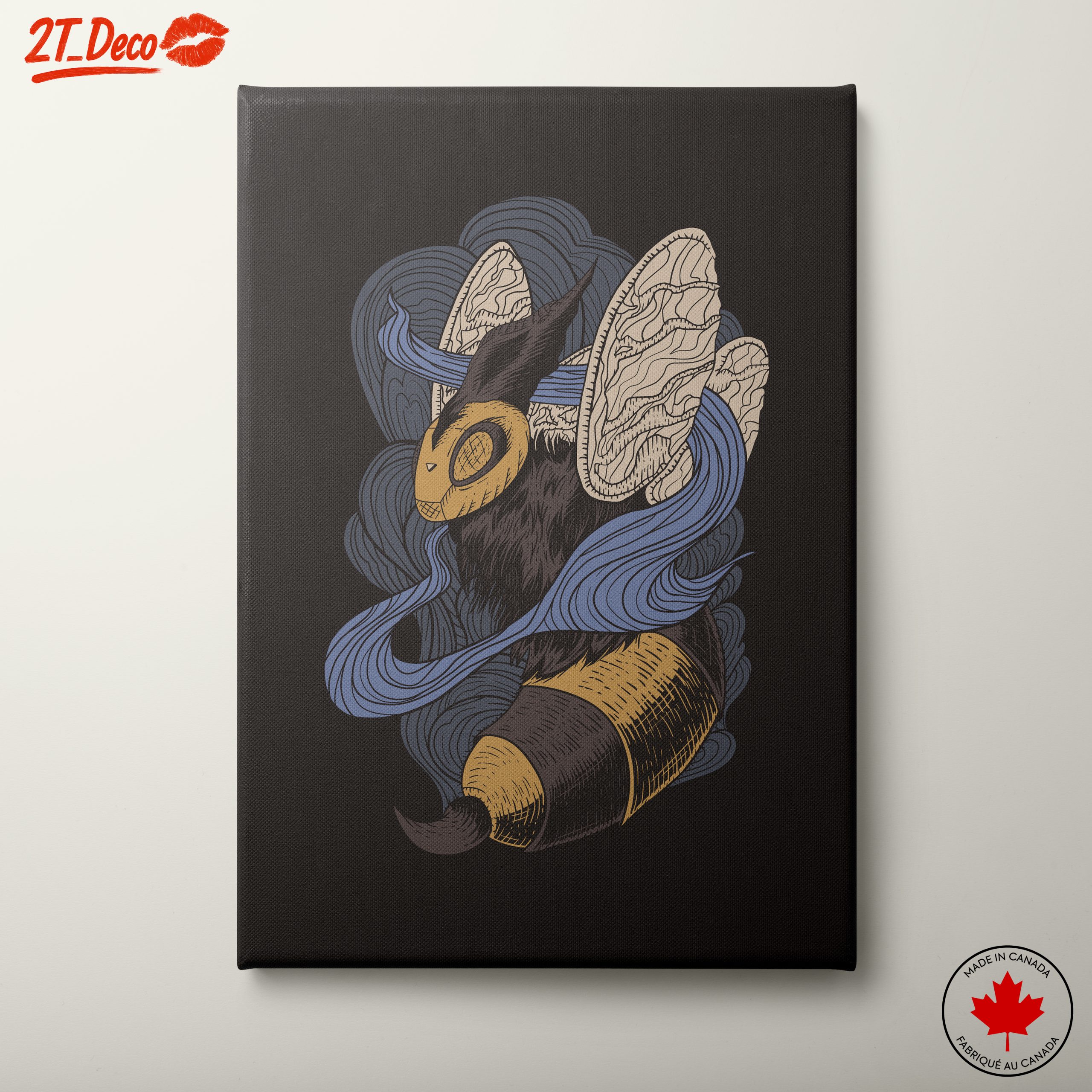 Whimsical Doodle of a Bee