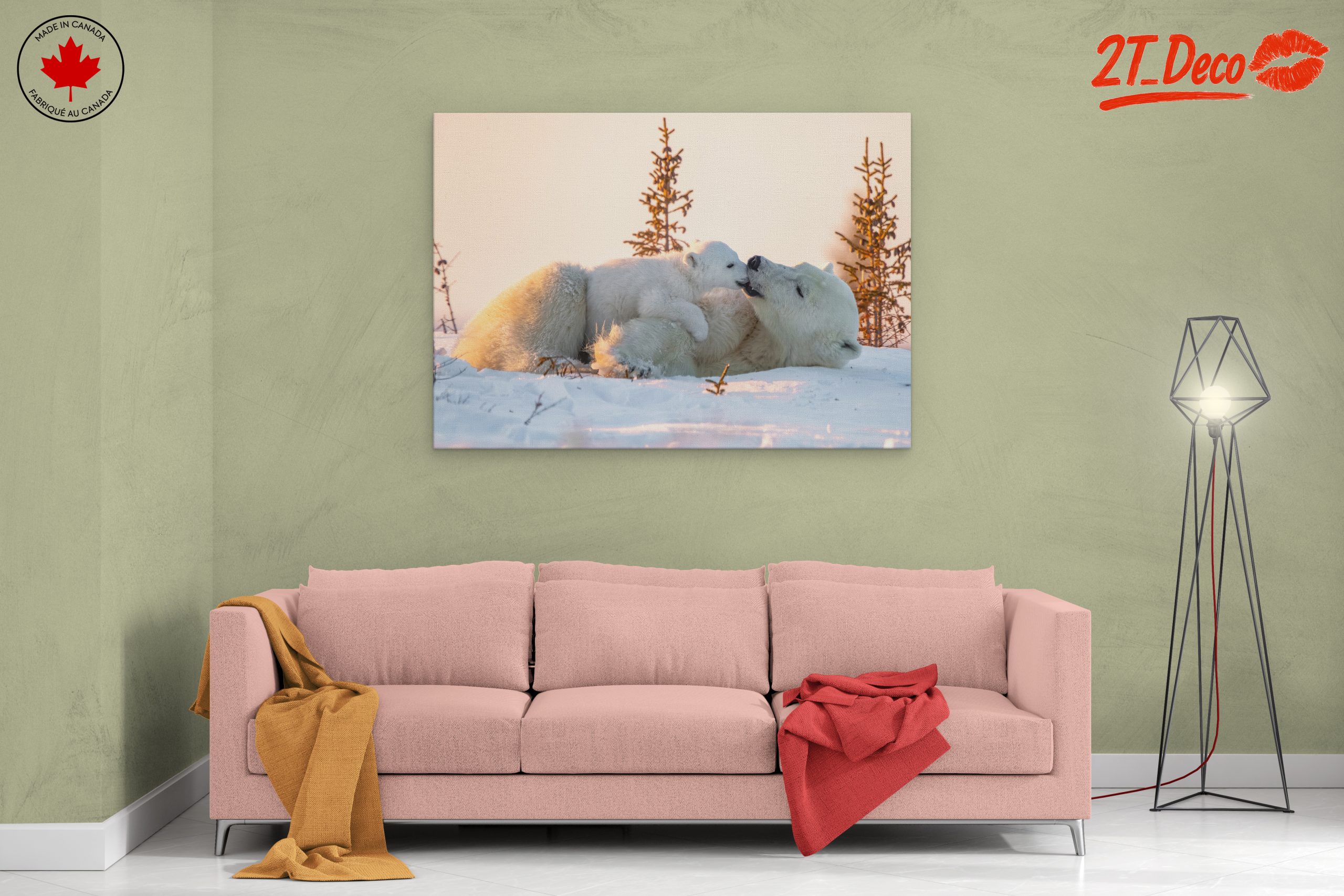 Nurturing Polar Bears in Winter Landscape - Image 2