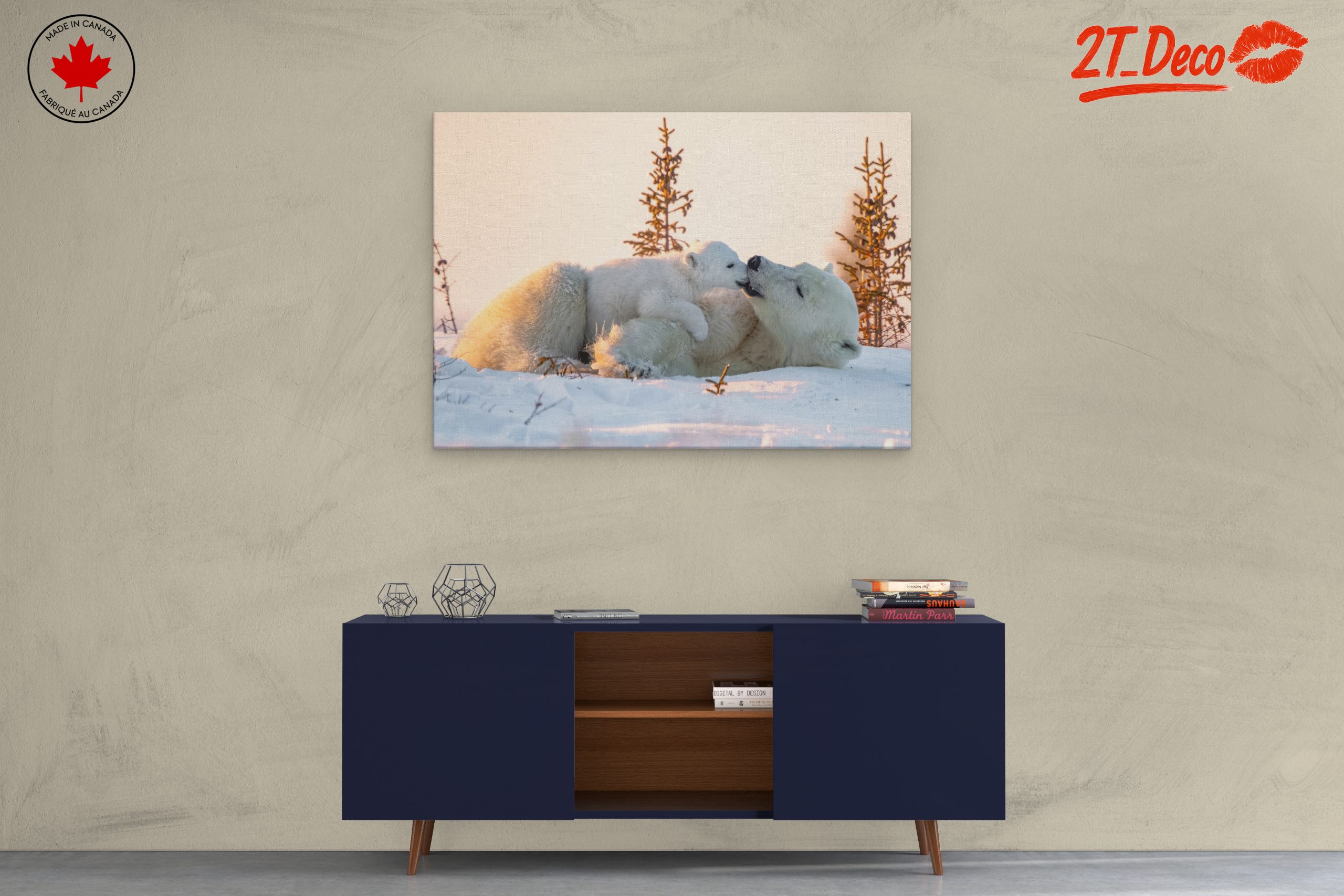 Nurturing Polar Bears in Winter Landscape - Image 3