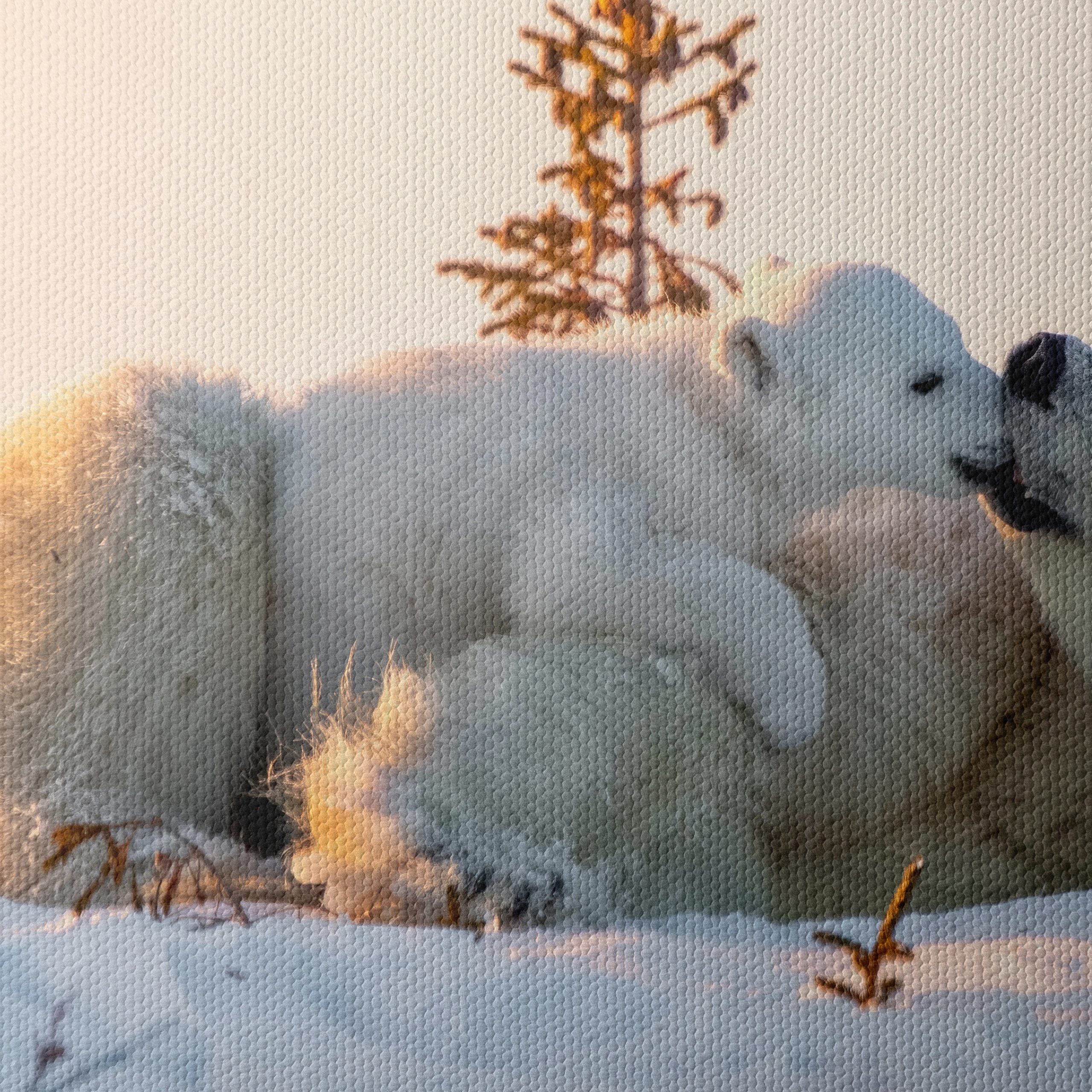 Nurturing Polar Bears in Winter Landscape - Image 4