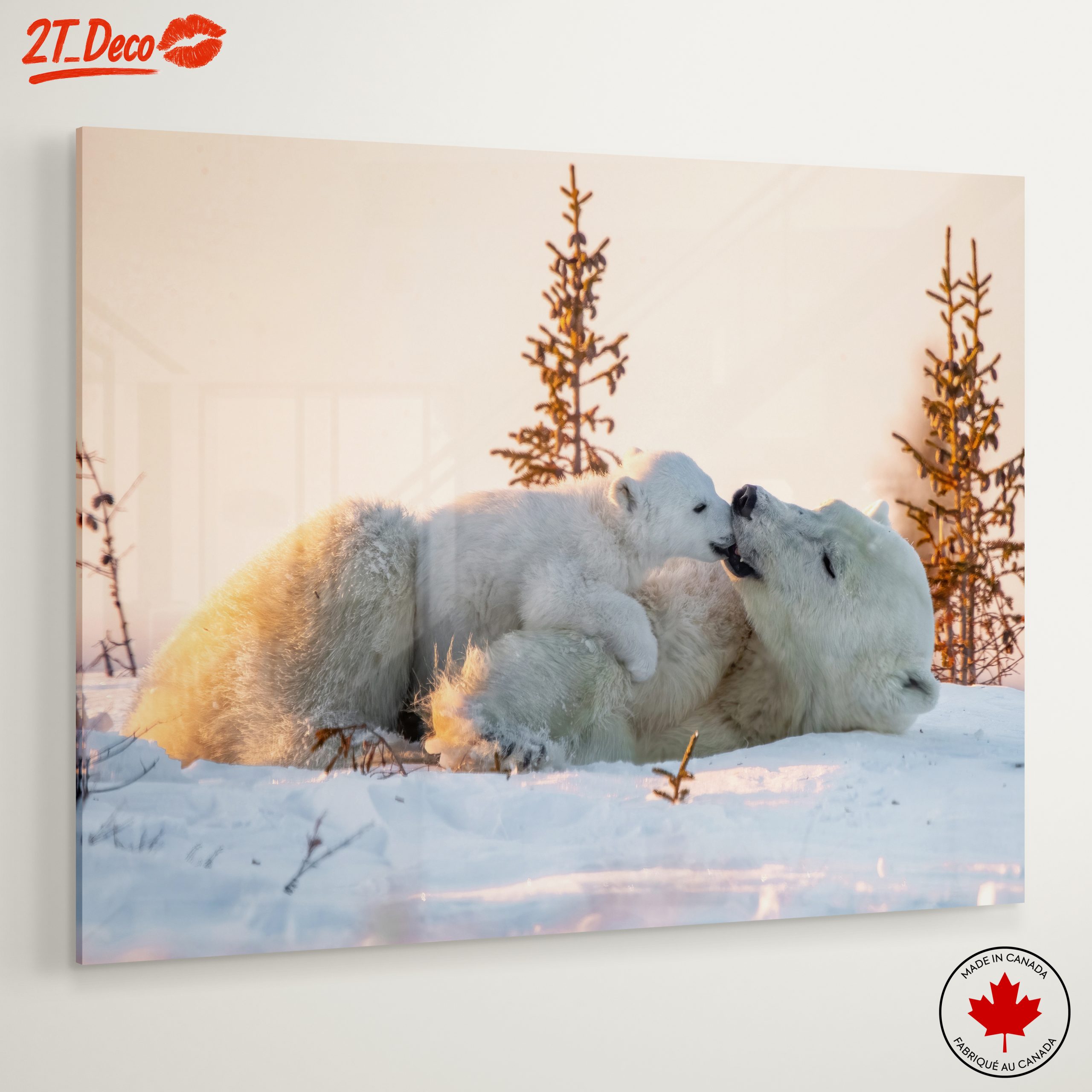 Nurturing Polar Bears in Winter Landscape - Image 6