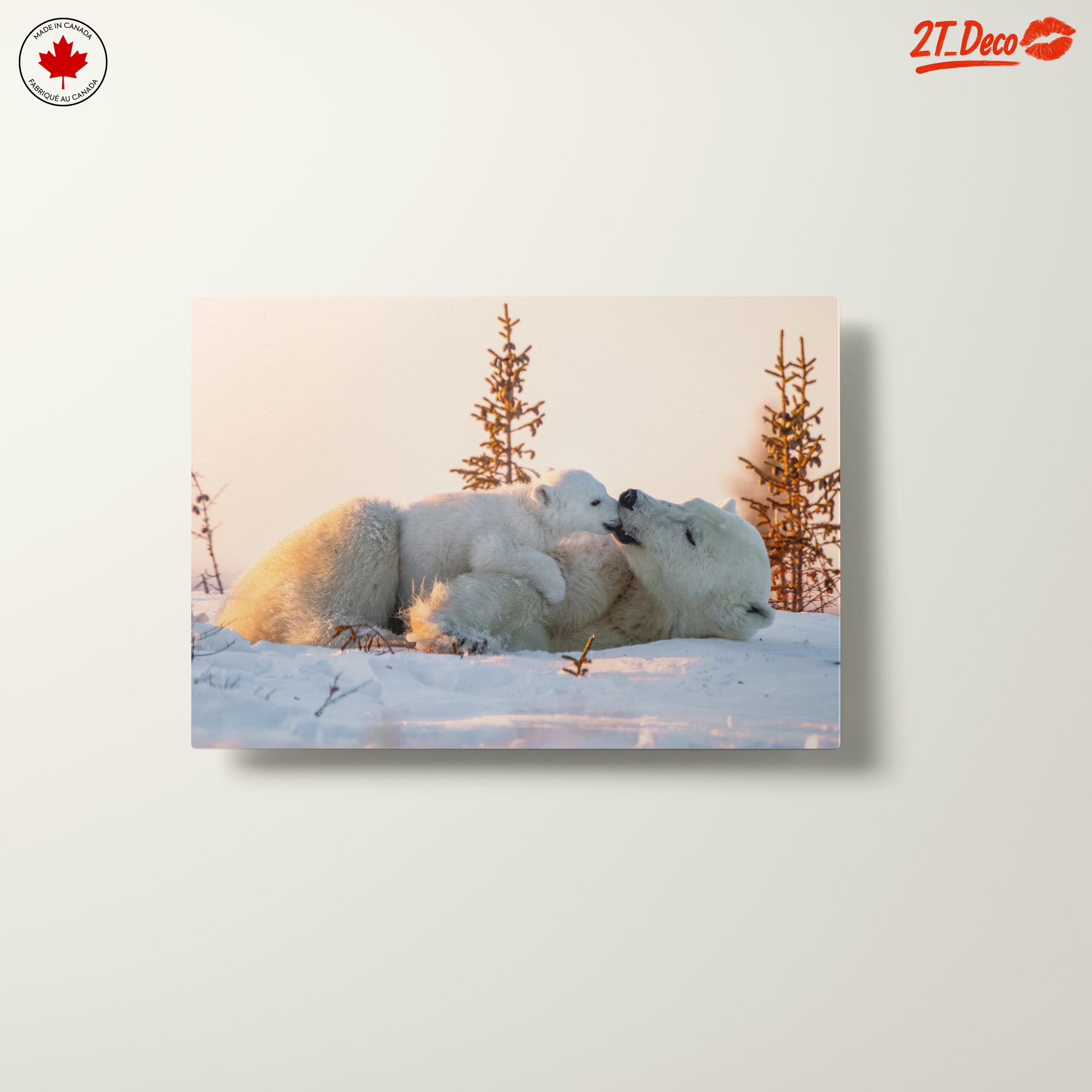 Nurturing Polar Bears in Winter Landscape - Image 10