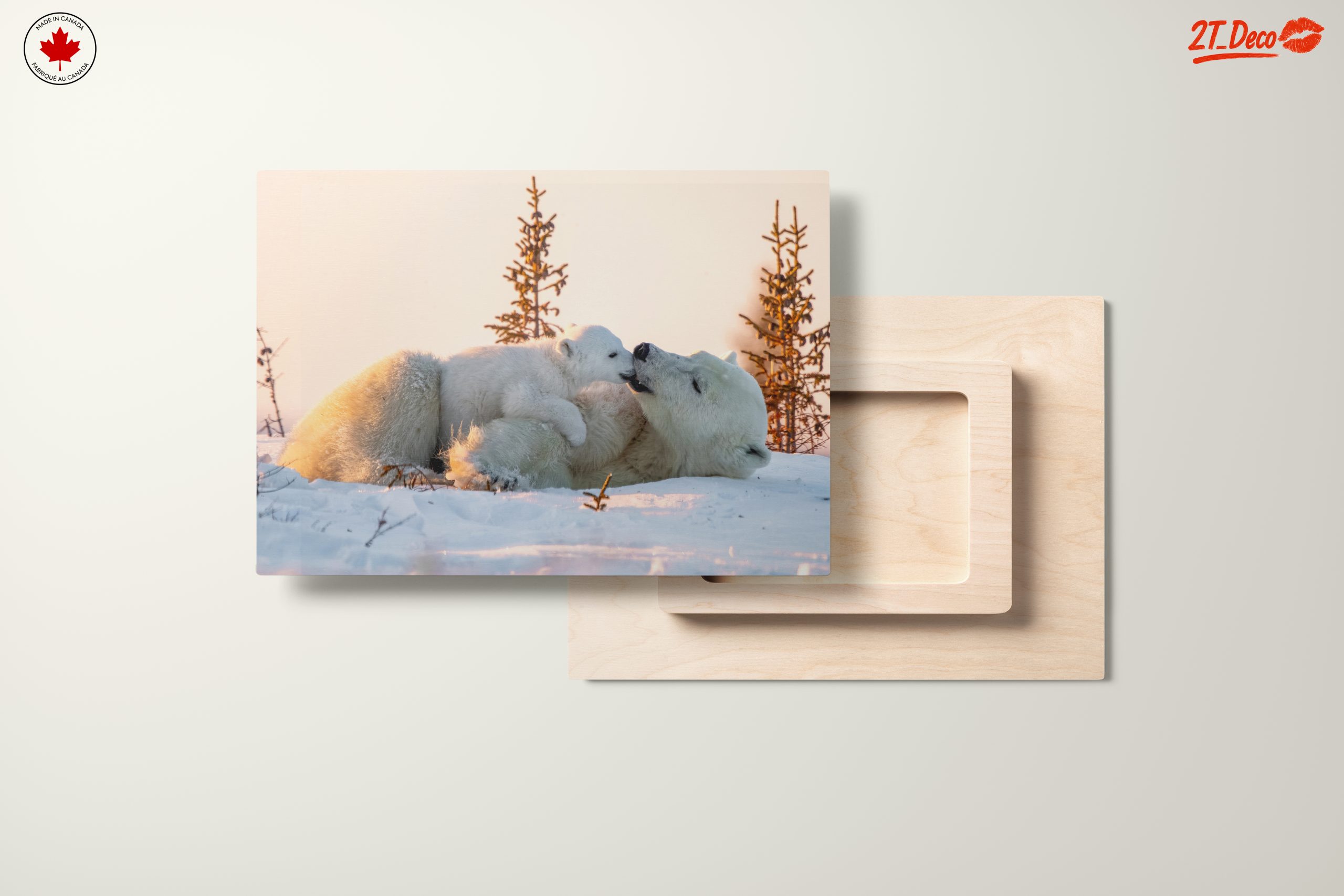 Nurturing Polar Bears in Winter Landscape - Image 11
