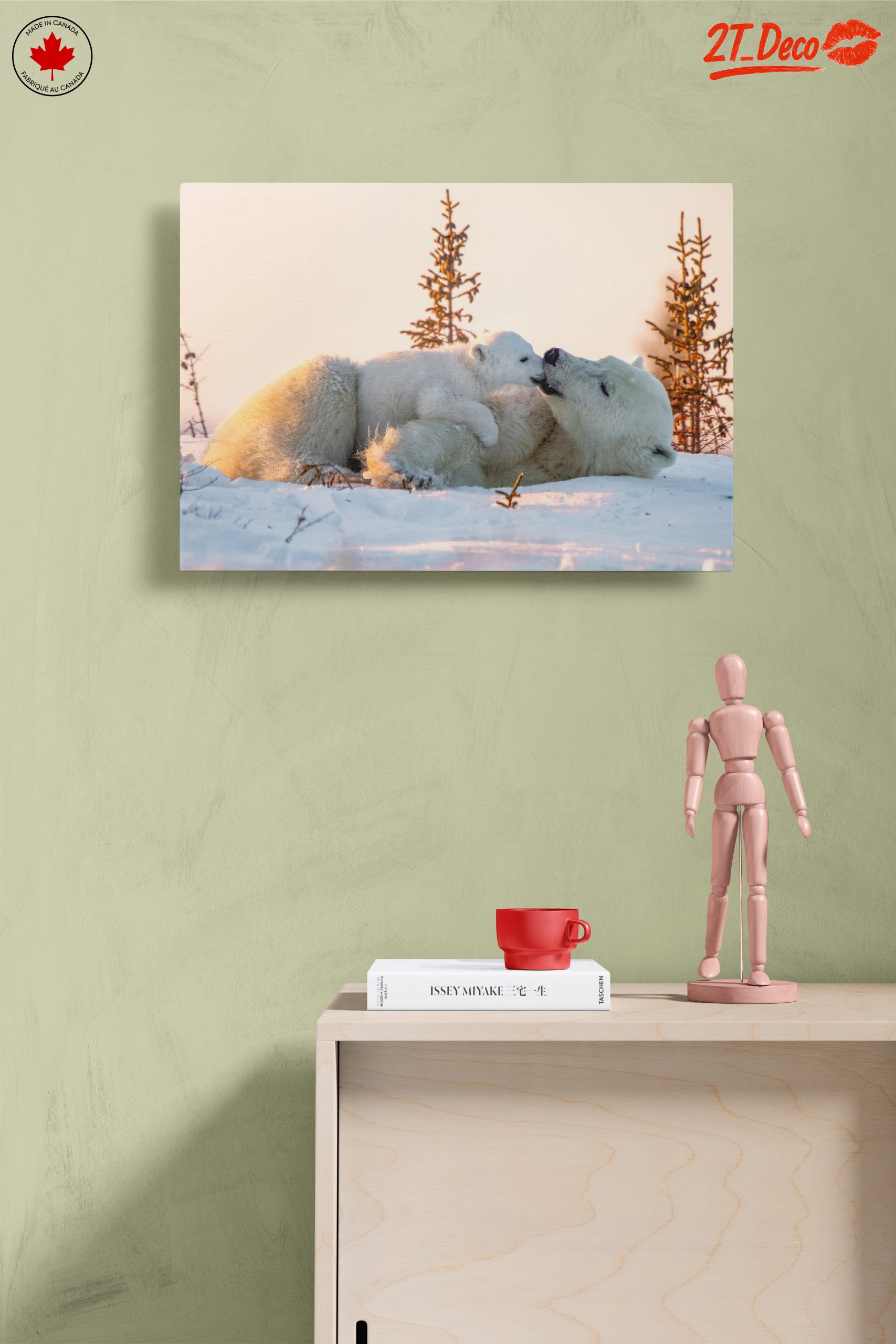 Nurturing Polar Bears in Winter Landscape - Image 14