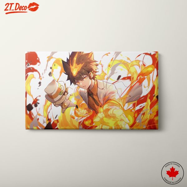 Dynamic Anime Character in Flame