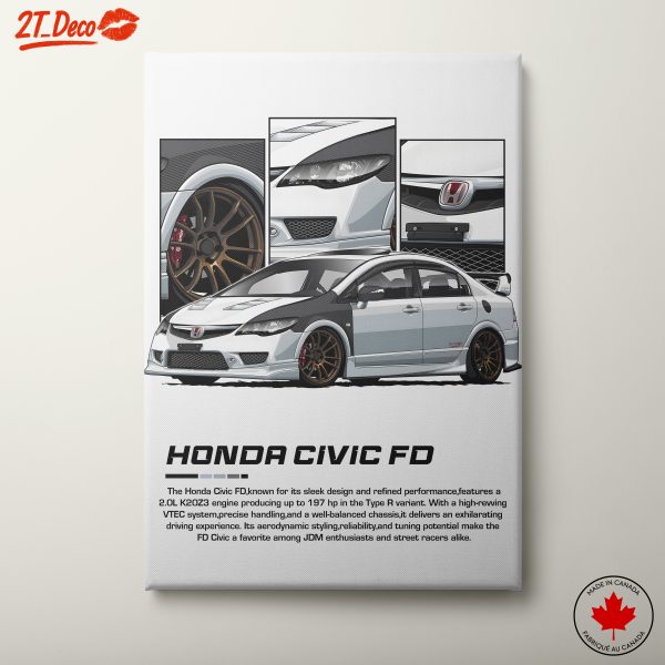 Honda Civic FD Modern Car Art