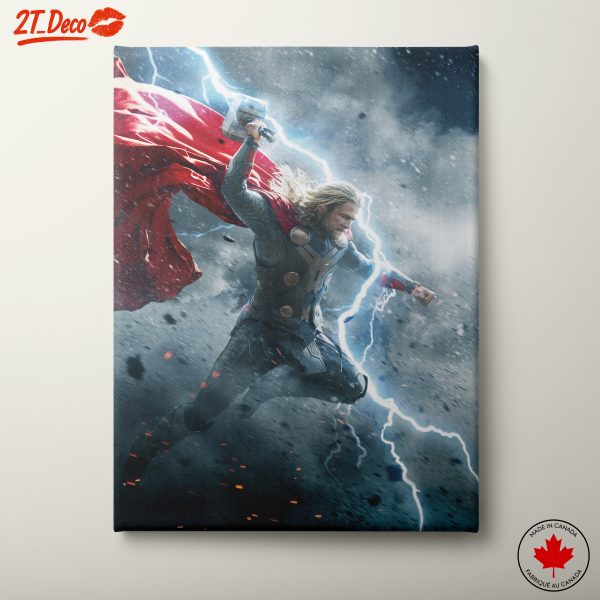 Thor Wielding Mjolnir in Lightning Storm