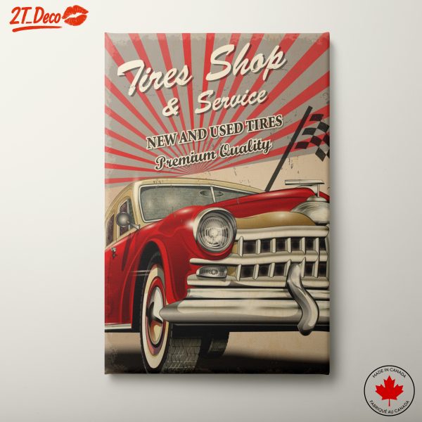 Vintage Tire Shop Classic Car Art