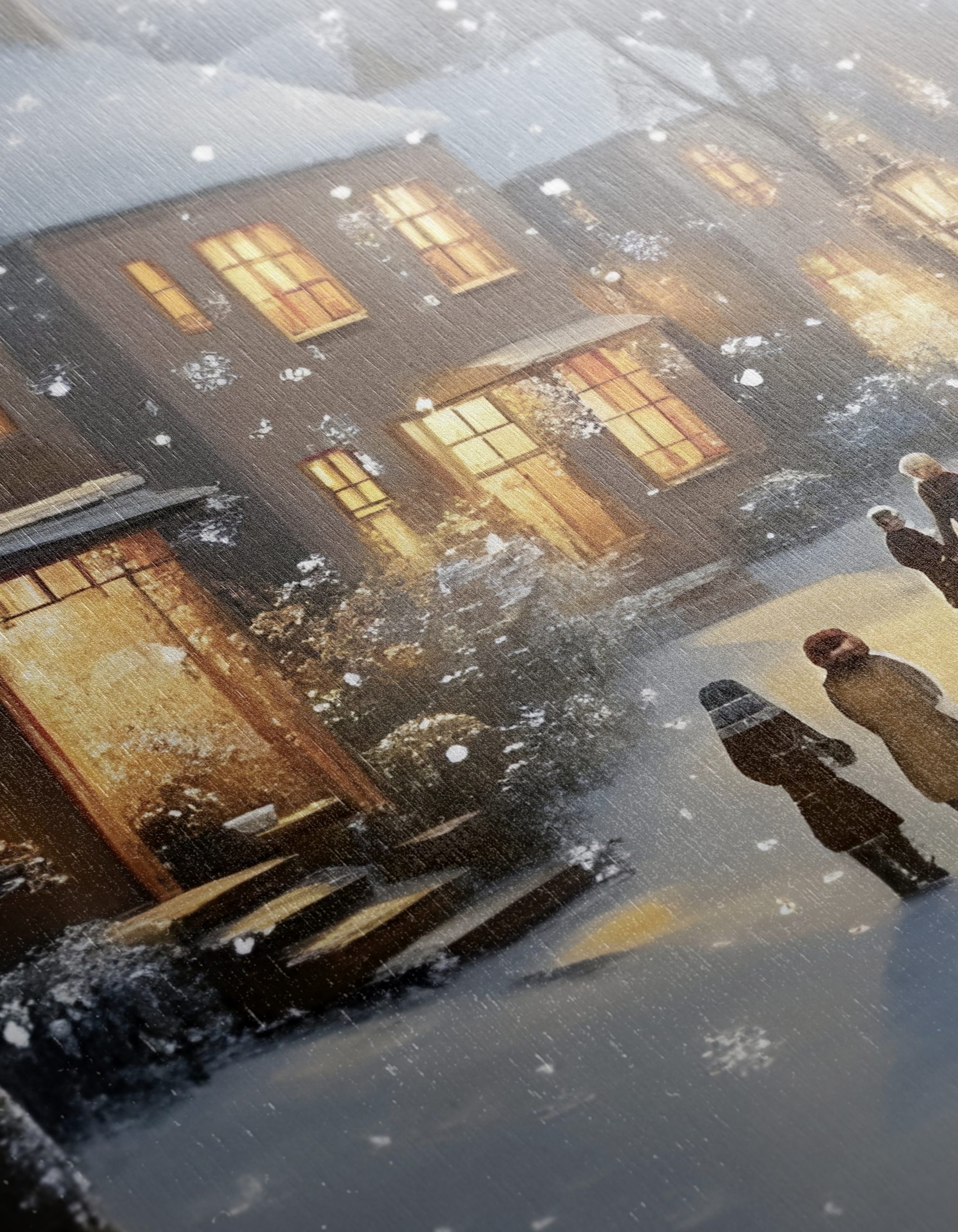 Charming Winter Village Scene with Snow - Image 12