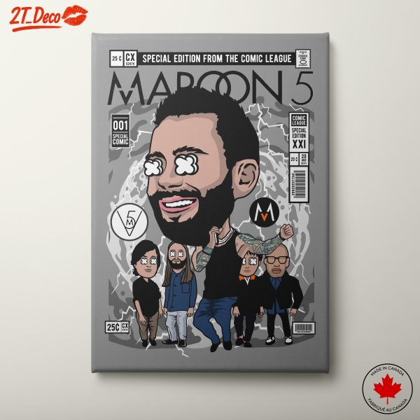Maroon 5 Music Band Comic Style Art