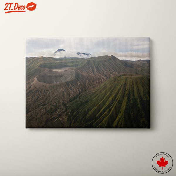 Majestic Volcano Landscape Under Cloudy Skies