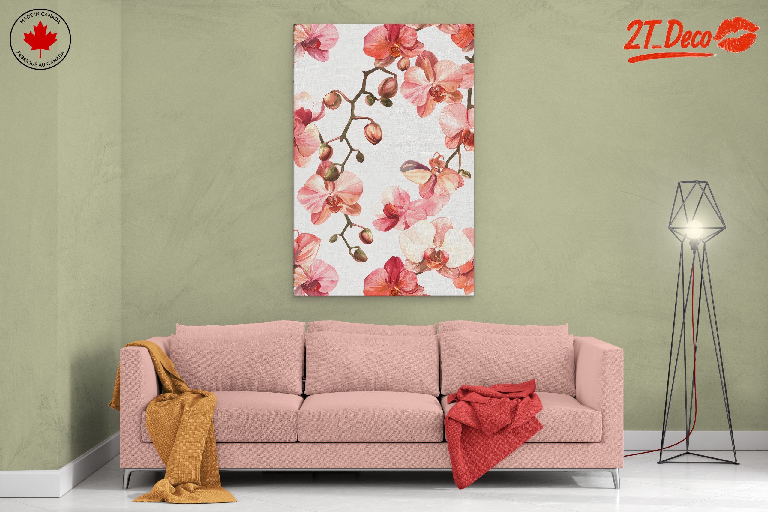 Delicate Orchid Botanical Art Arrangement - Image 2