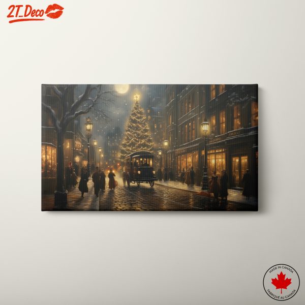 Charming Vintage Holiday Streets Artwork