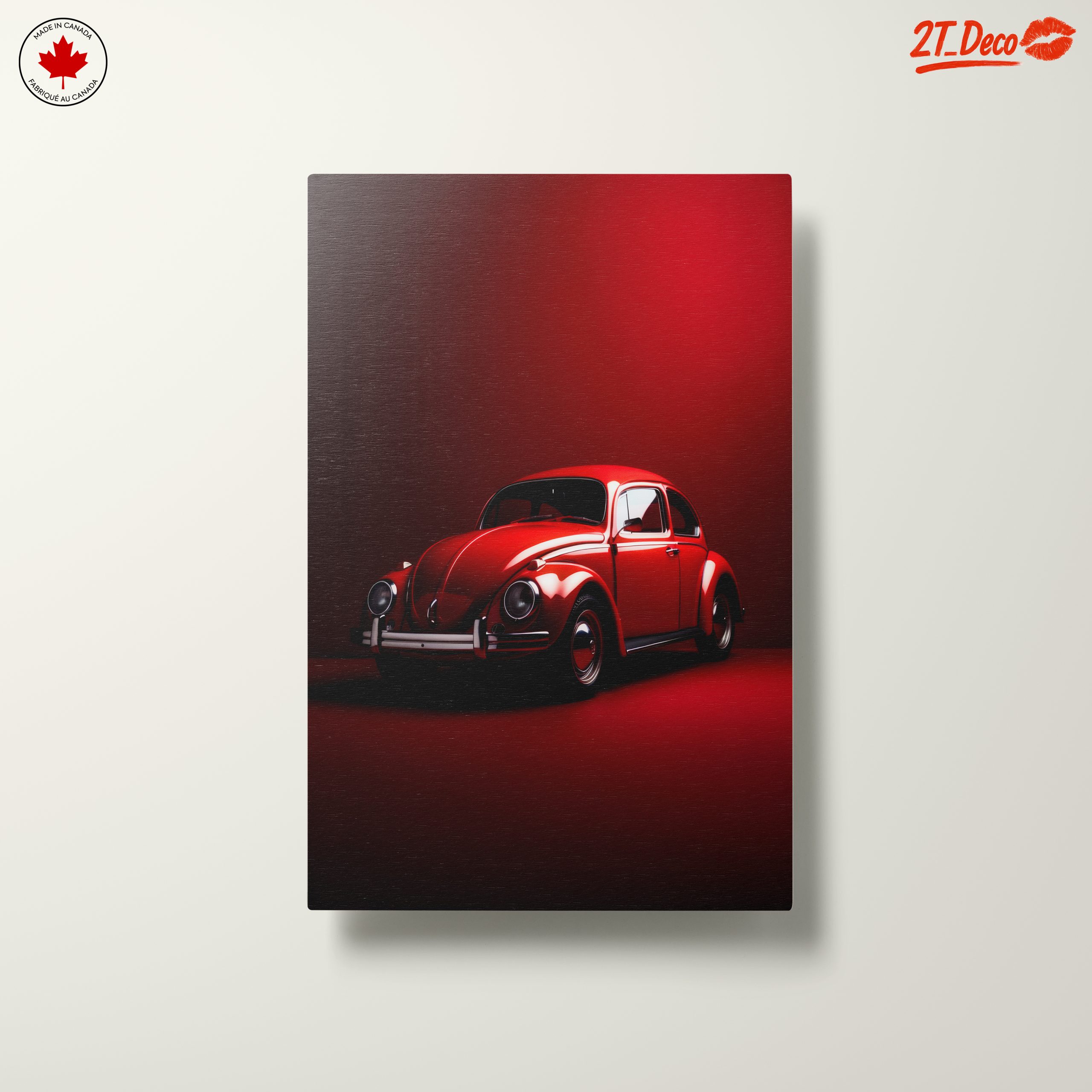 Classic Red Vintage Car Art - Image 10